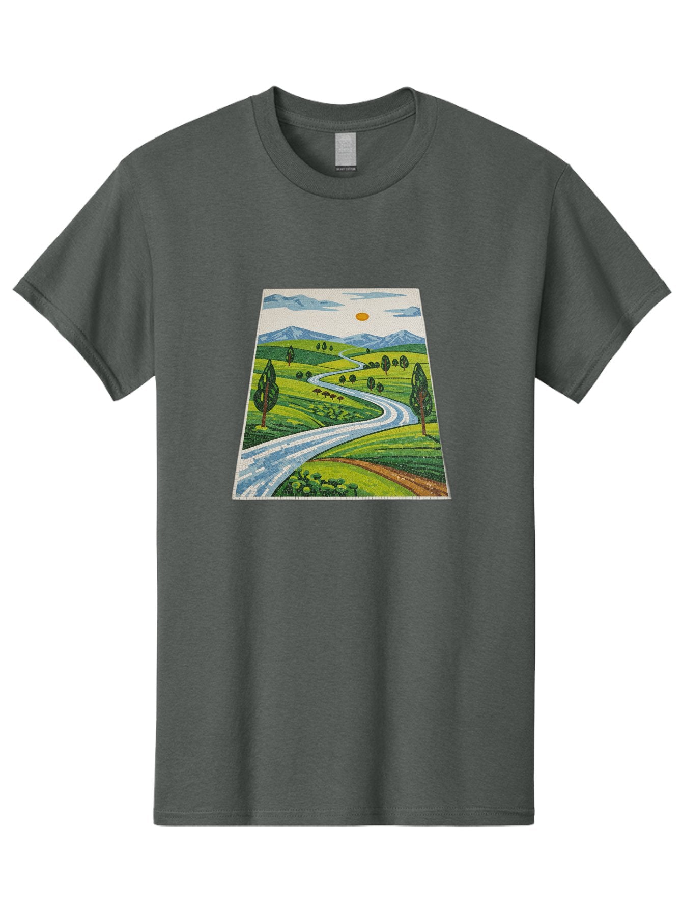 Winding-Road-Landscape Men'S Graphic Tee, 100% Cotton, Comfortable Casual Summer Wear, Machine Washable, Vintage Camera, Old Camera, Antique Camera, Black Camera, Classic Photography, Photography Equipment, Nostalgic Device, Film Camera, Bah384 11