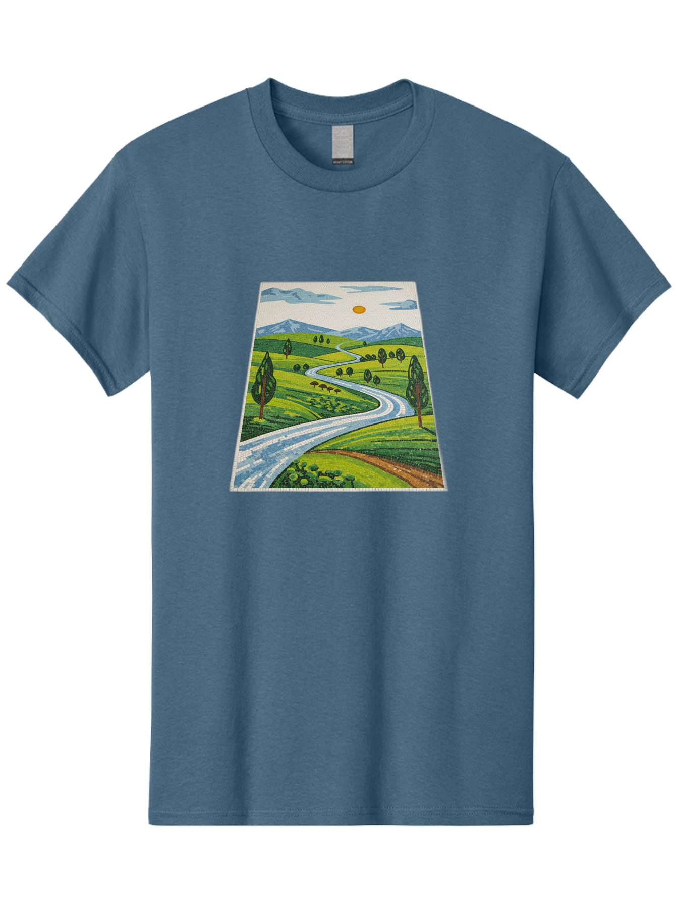 Winding-Road-Landscape Men'S Graphic Tee, 100% Cotton, Comfortable Casual Summer Wear, Machine Washable, Vintage Camera, Old Camera, Antique Camera, Black Camera, Classic Photography, Photography Equipment, Nostalgic Device, Film Camera, Bah384 15