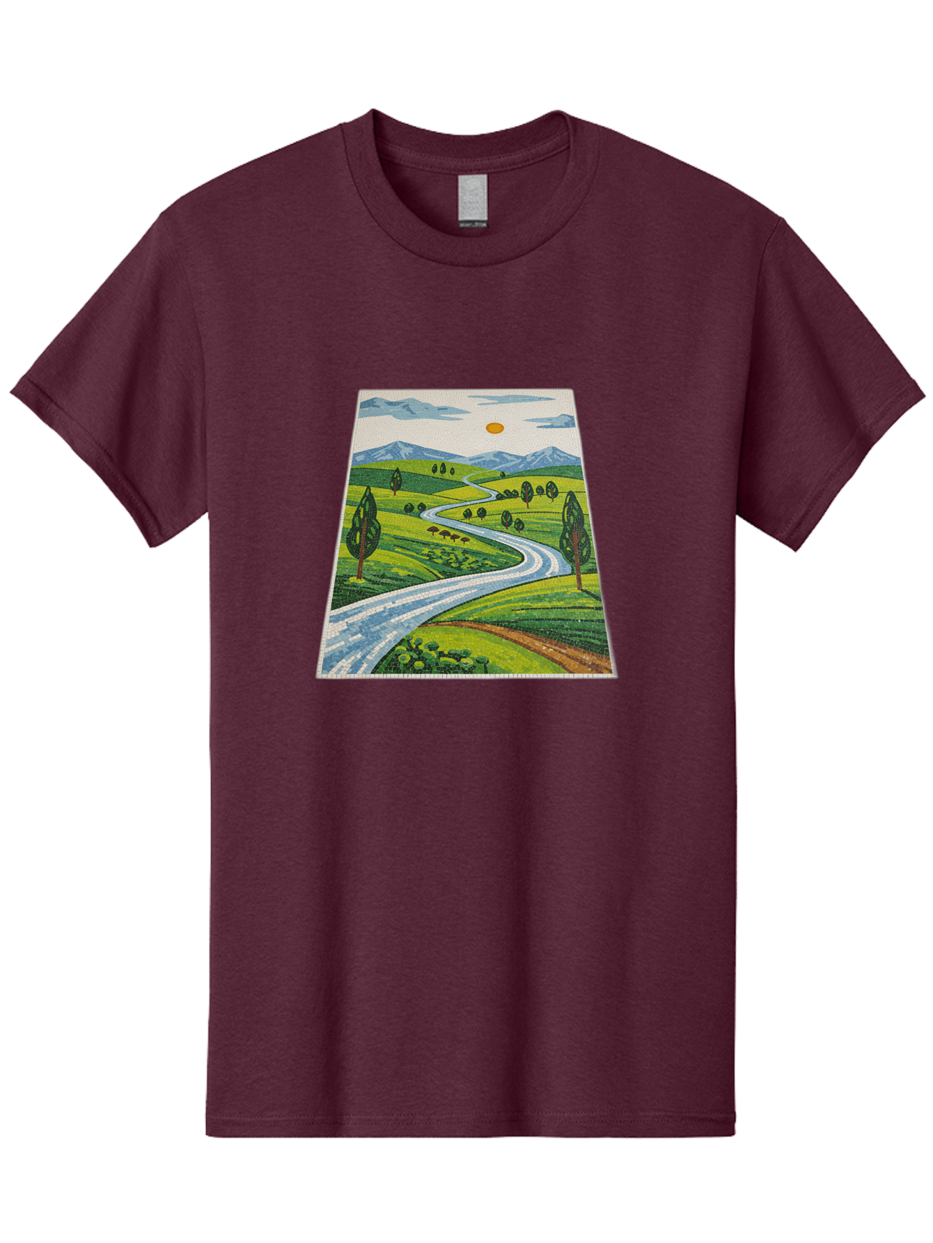 Winding-Road-Landscape Men'S Graphic Tee, 100% Cotton, Comfortable Casual Summer Wear, Machine Washable, Vintage Camera, Old Camera, Antique Camera, Black Camera, Classic Photography, Photography Equipment, Nostalgic Device, Film Camera, Bah384 12