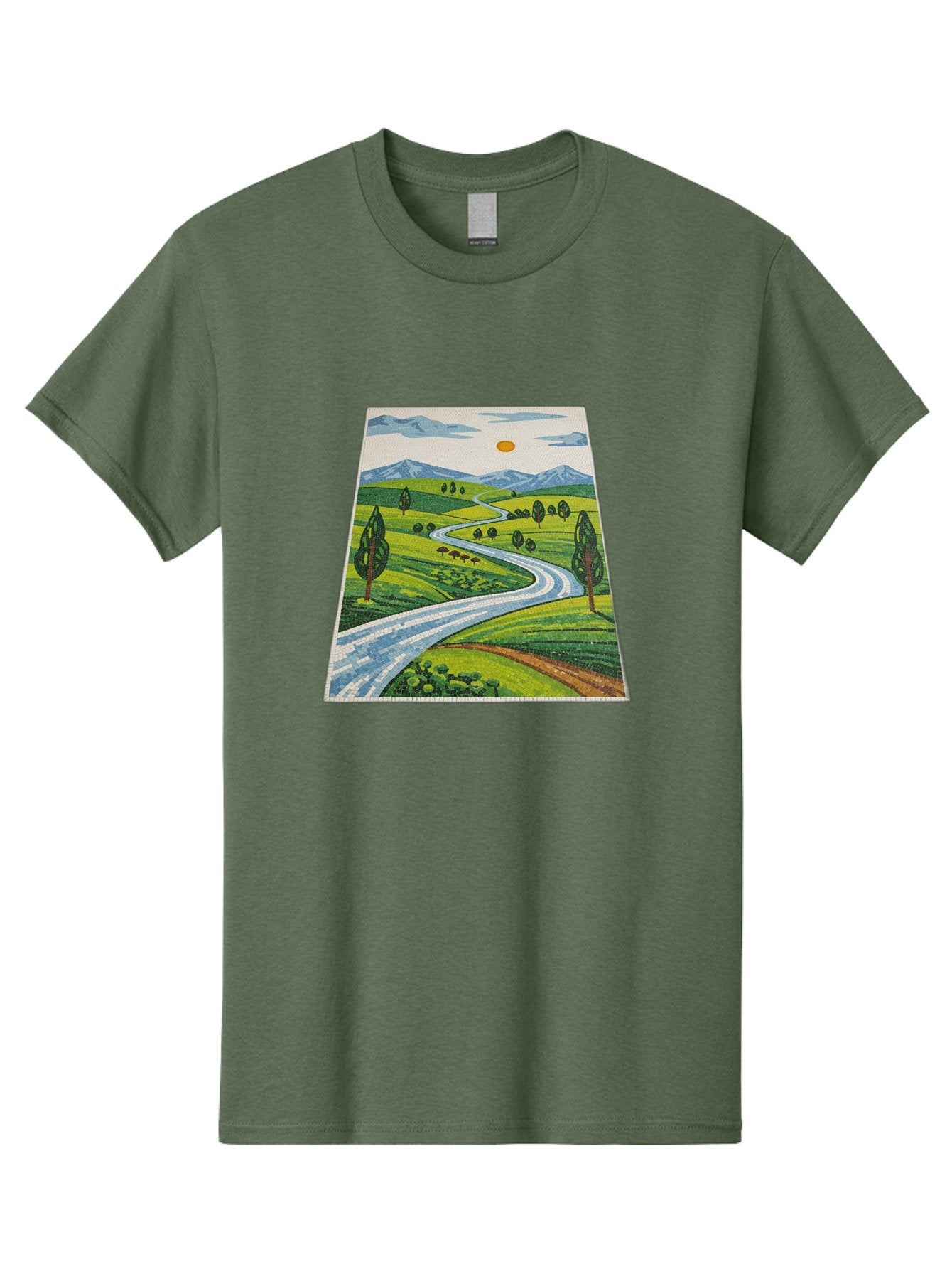 Winding-Road-Landscape Men'S Graphic Tee, 100% Cotton, Comfortable Casual Summer Wear, Machine Washable, Vintage Camera, Old Camera, Antique Camera, Black Camera, Classic Photography, Photography Equipment, Nostalgic Device, Film Camera, Bah384 10