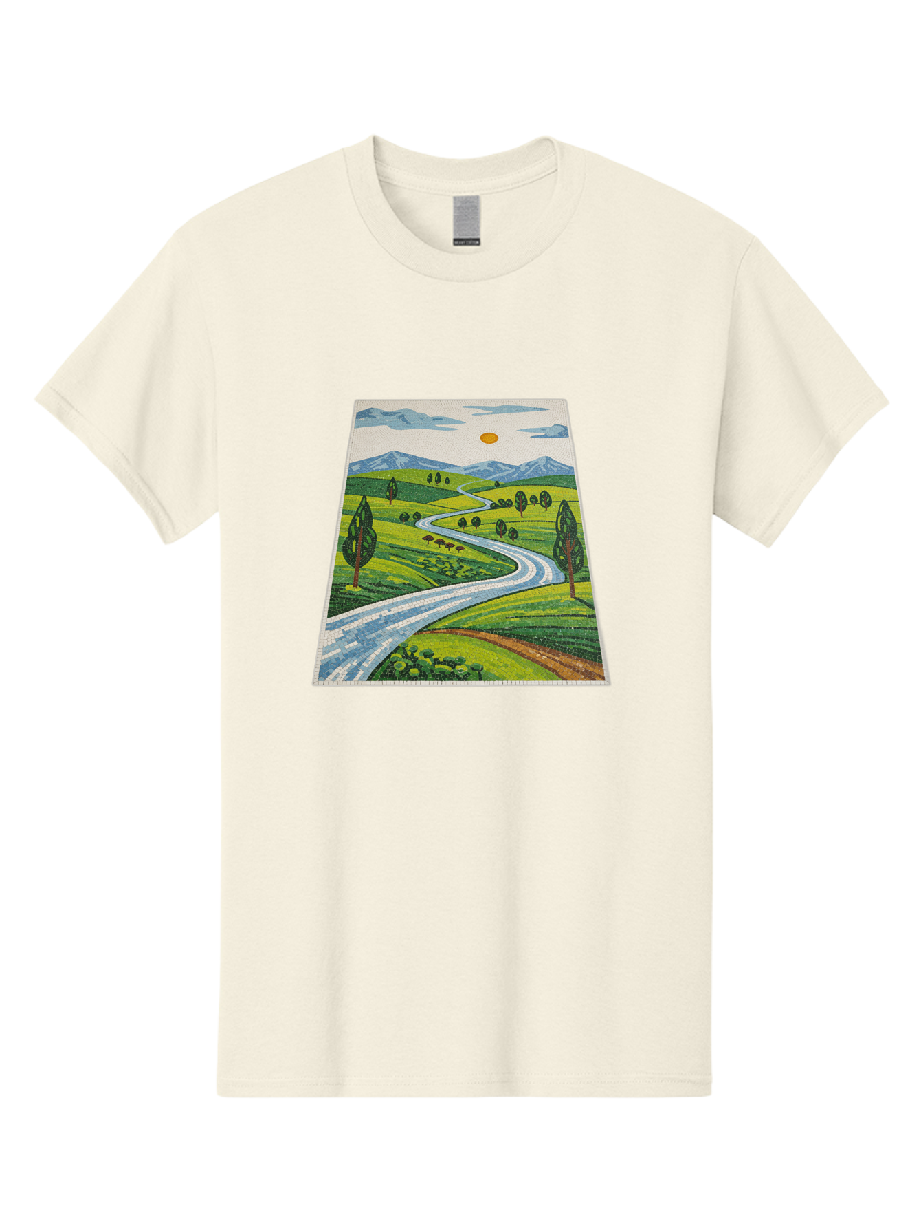Winding-Road-Landscape Men'S Graphic Tee, 100% Cotton, Comfortable Casual Summer Wear, Machine Washable, Vintage Camera, Old Camera, Antique Camera, Black Camera, Classic Photography, Photography Equipment, Nostalgic Device, Film Camera, Bah384 10