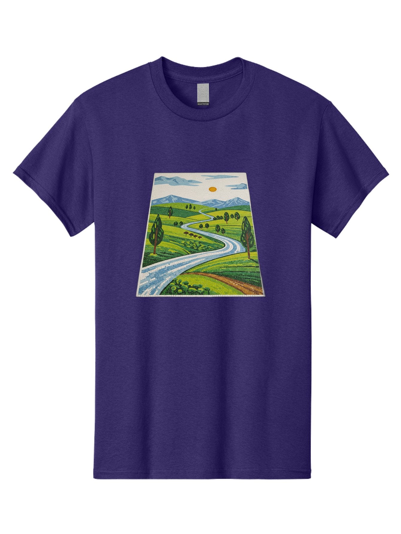 Winding-Road-Landscape Men'S Graphic Tee, 100% Cotton, Comfortable Casual Summer Wear, Machine Washable, Vintage Camera, Old Camera, Antique Camera, Black Camera, Classic Photography, Photography Equipment, Nostalgic Device, Film Camera, Bah384 3