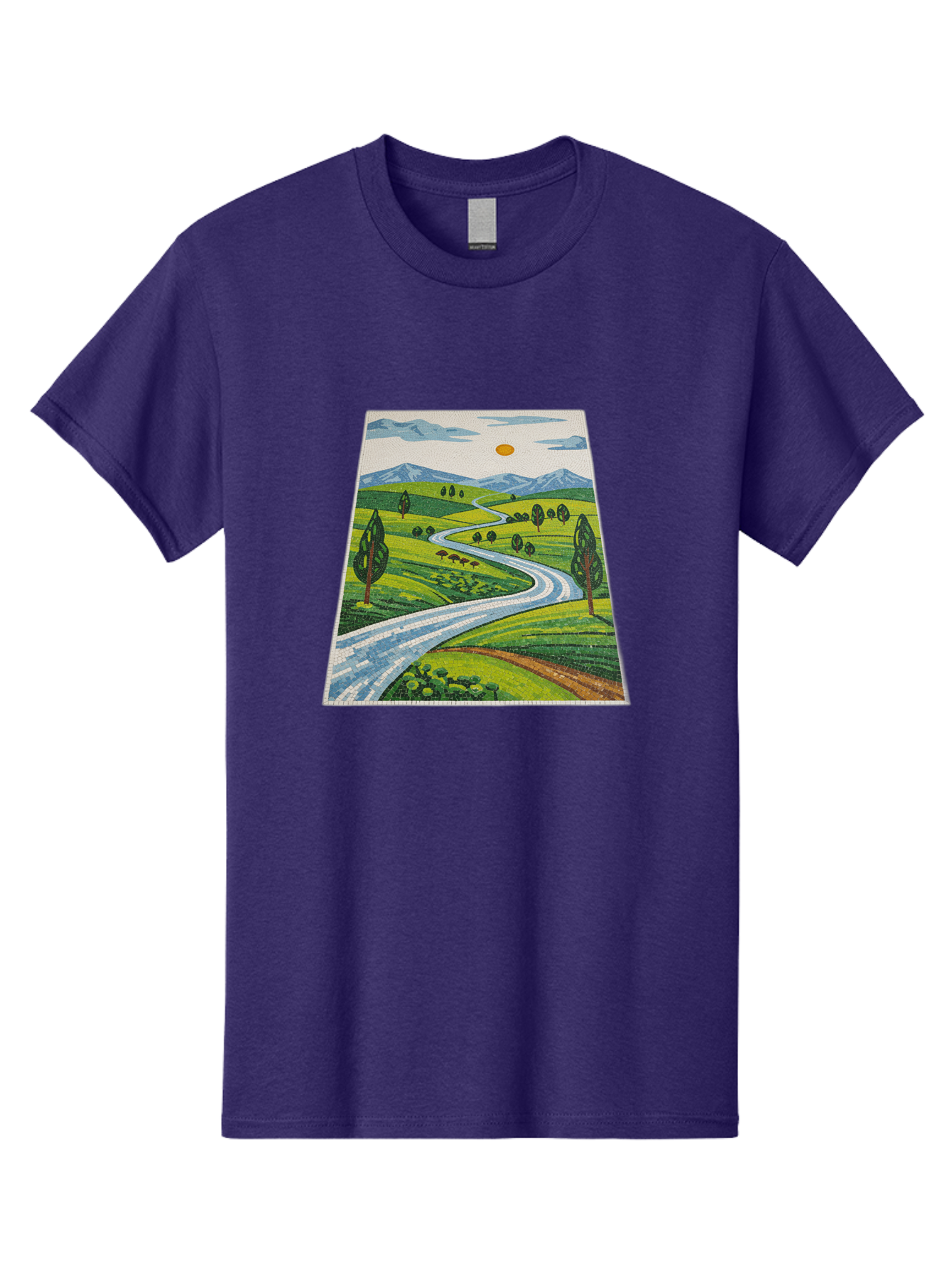 Winding-Road-Landscape Men'S Graphic Tee, 100% Cotton, Comfortable Casual Summer Wear, Machine Washable, Vintage Camera, Old Camera, Antique Camera, Black Camera, Classic Photography, Photography Equipment, Nostalgic Device, Film Camera, Bah384 9