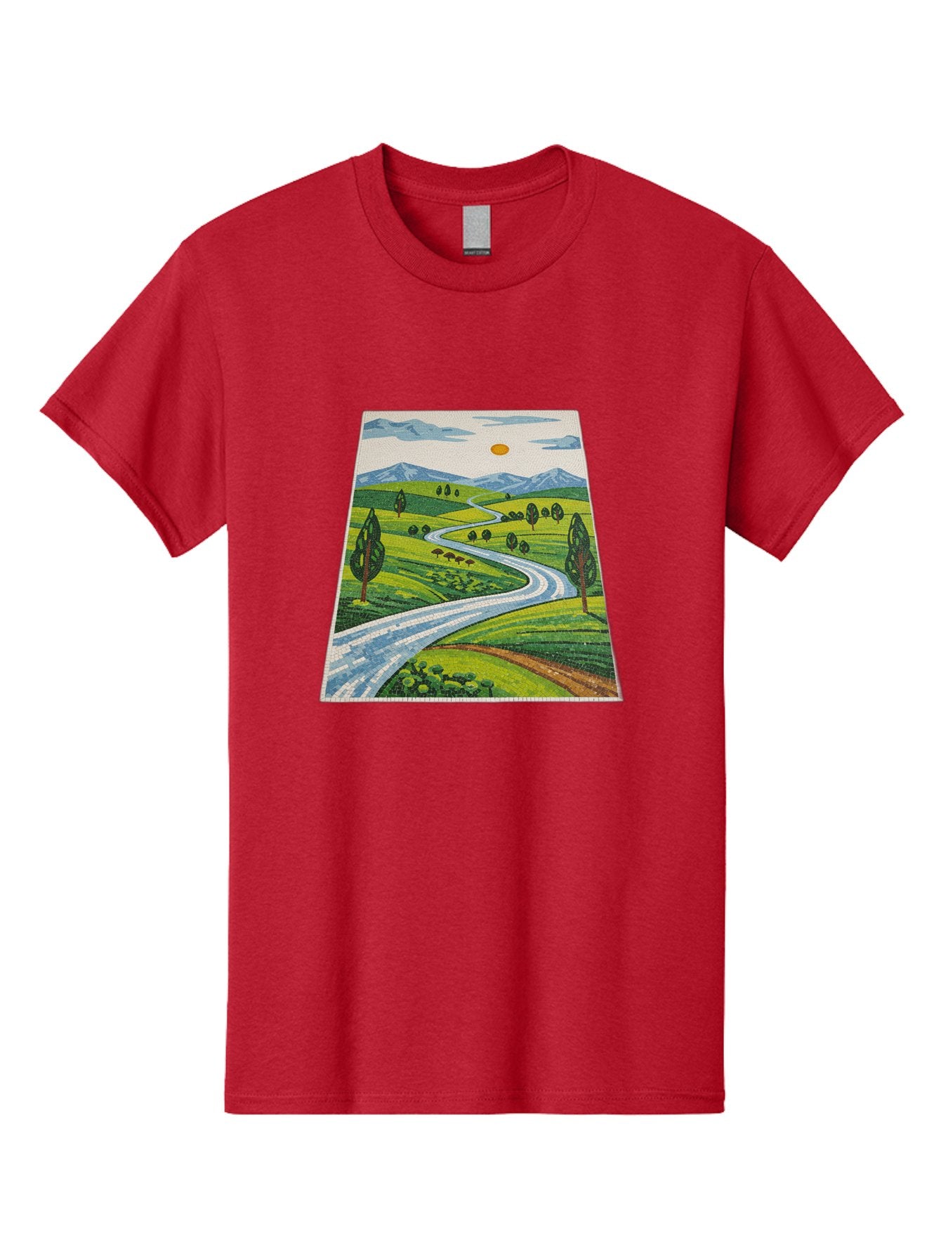 Winding-Road-Landscape Men'S Graphic Tee, 100% Cotton, Comfortable Casual Summer Wear, Machine Washable, Vintage Camera, Old Camera, Antique Camera, Black Camera, Classic Photography, Photography Equipment, Nostalgic Device, Film Camera, Bah384 14