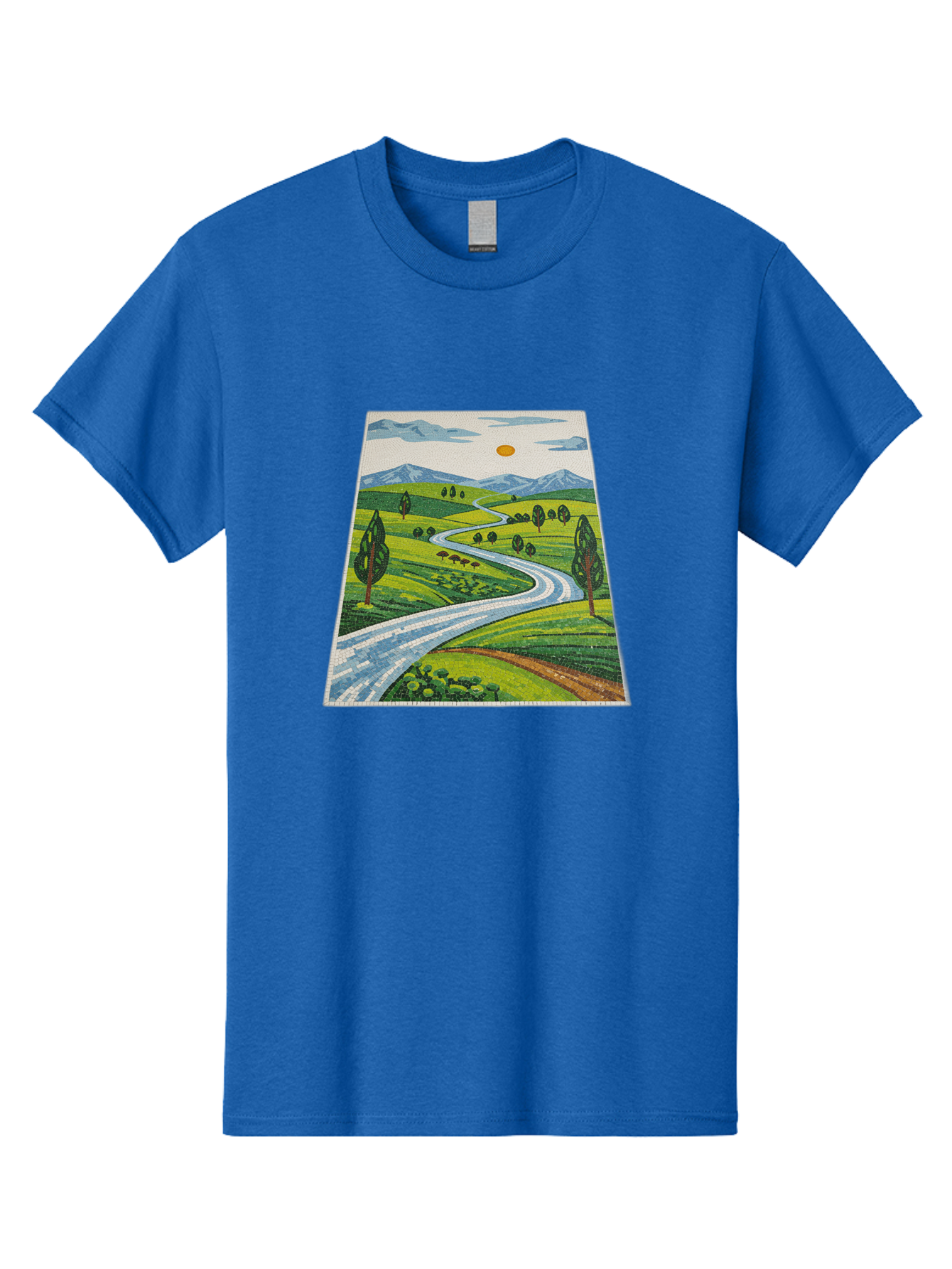 Winding-Road-Landscape Men'S Graphic Tee, 100% Cotton, Comfortable Casual Summer Wear, Machine Washable, Vintage Camera, Old Camera, Antique Camera, Black Camera, Classic Photography, Photography Equipment, Nostalgic Device, Film Camera, Bah384 8