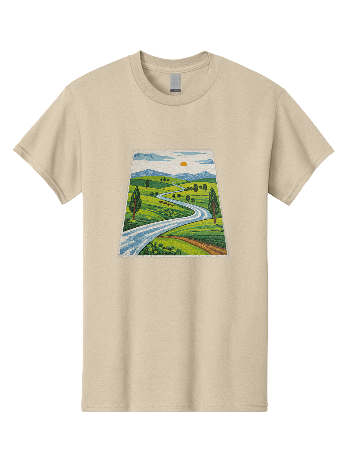 Winding-Road-Landscape Men'S Graphic Tee, 100% Cotton, Comfortable Casual Summer Wear, Machine Washable, Vintage Camera, Old Camera, Antique Camera, Black Camera, Classic Photography, Photography Equipment, Nostalgic Device, Film Camera, Bah384 11