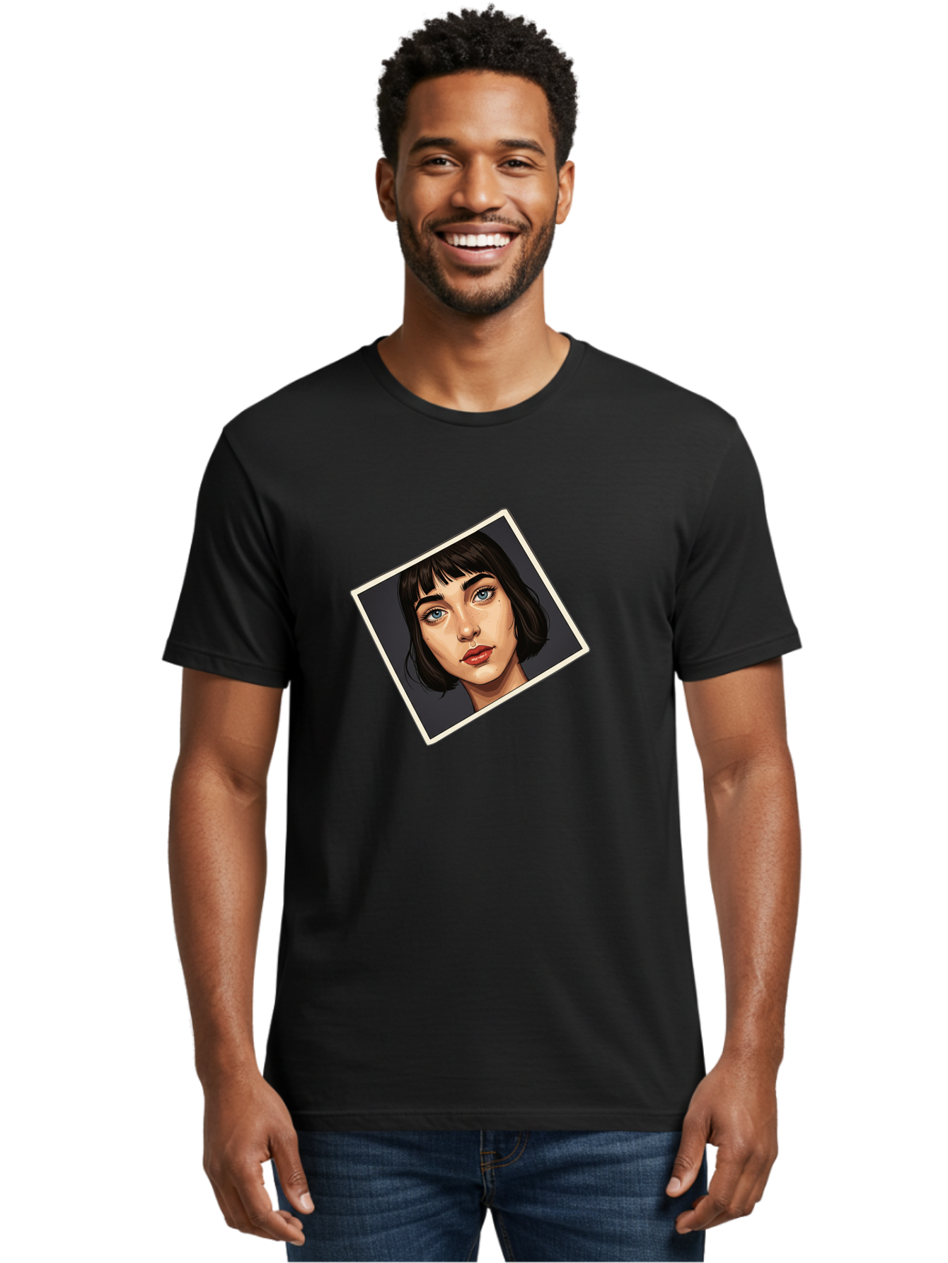 Woman-Portrait Men'S Graphic Tee, 100% Cotton, Comfortable Casual Summer Wear, Machine Washable, Vintage Camera, Old Camera, Antique Camera, Black Camera, Classic Photography, Photography Equipment, Nostalgic Device, Film Camera, Camera Art Bah394 21