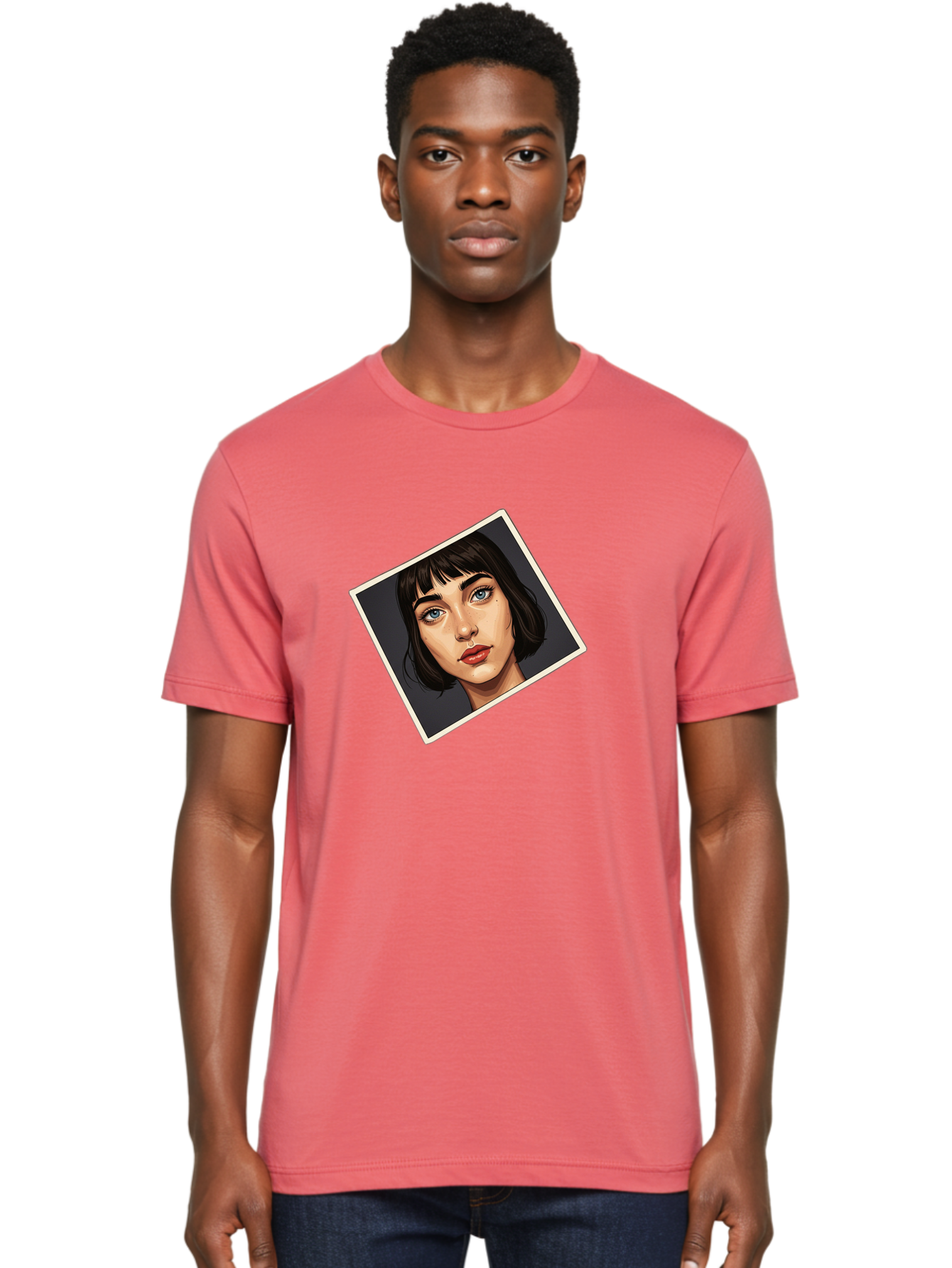 Woman-Portrait Men'S Graphic Tee, 100% Cotton, Comfortable Casual Summer Wear, Machine Washable, Vintage Camera, Old Camera, Antique Camera, Black Camera, Classic Photography, Photography Equipment, Nostalgic Device, Film Camera, Camera Art Bah394 25