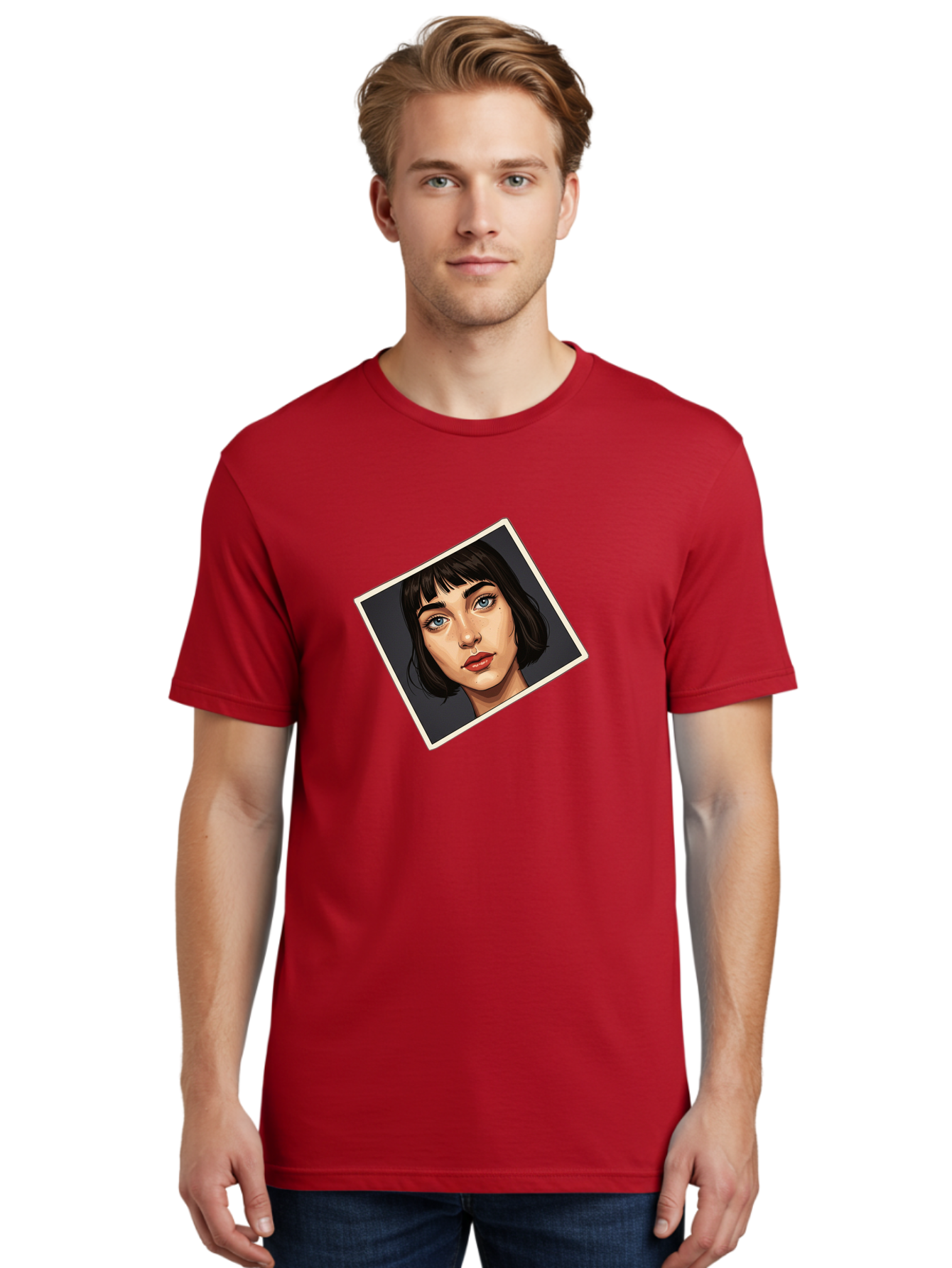 Woman-Portrait Men'S Graphic Tee, 100% Cotton, Comfortable Casual Summer Wear, Machine Washable, Vintage Camera, Old Camera, Antique Camera, Black Camera, Classic Photography, Photography Equipment, Nostalgic Device, Film Camera, Camera Art Bah394 23