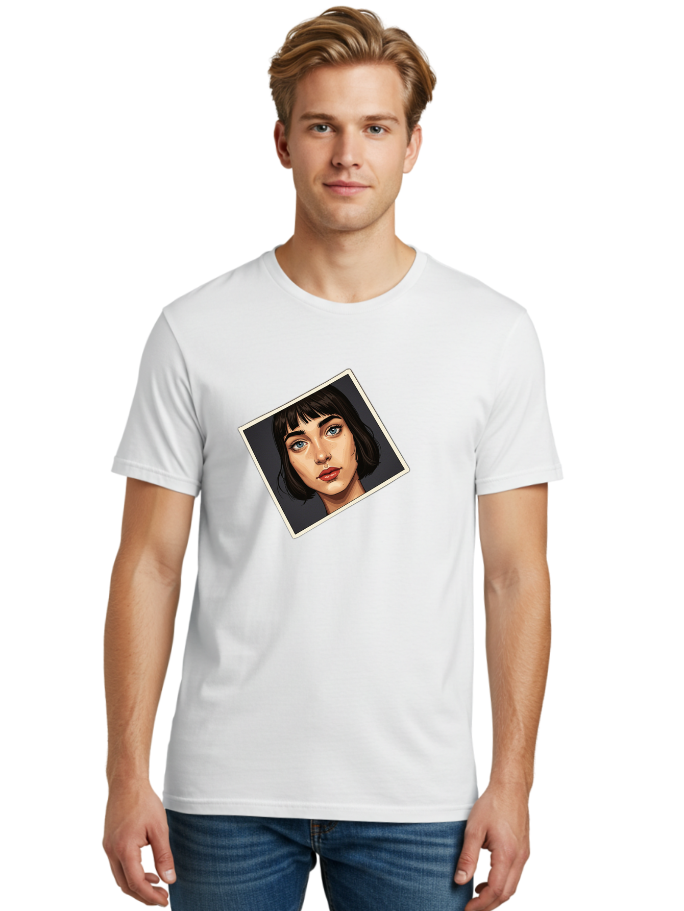 Woman-Portrait Men'S Graphic Tee, 100% Cotton, Comfortable Casual Summer Wear, Machine Washable, Vintage Camera, Old Camera, Antique Camera, Black Camera, Classic Photography, Photography Equipment, Nostalgic Device, Film Camera, Camera Art Bah394 20
