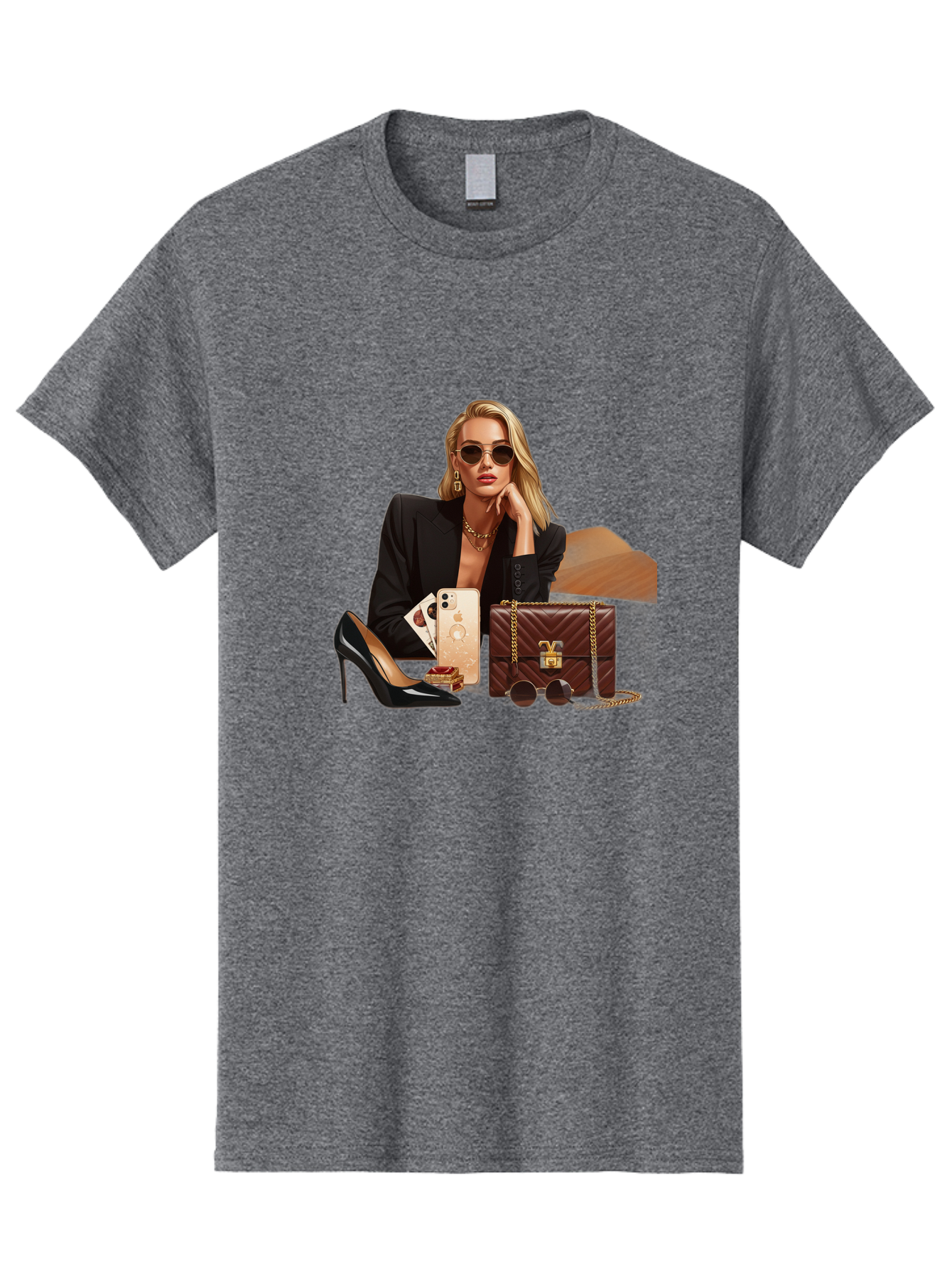 Woman-With-Luxury-Accessories Men'S Graphic Tee, 100% Cotton, Comfortable Casual Summer Wear, Machine Washable, Vintage Camera, Old Camera, Antique Camera, Black Camera, Classic Photography, Photography Equipment, Nostalgic Device, Bah395 10
