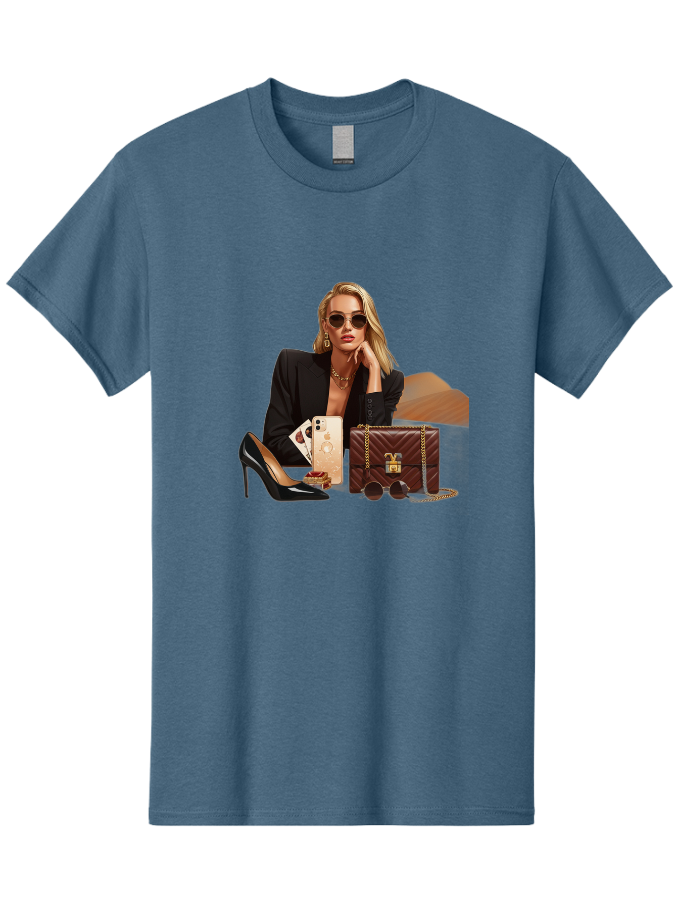 Woman-With-Luxury-Accessories Men'S Graphic Tee, 100% Cotton, Comfortable Casual Summer Wear, Machine Washable, Vintage Camera, Old Camera, Antique Camera, Black Camera, Classic Photography, Photography Equipment, Nostalgic Device, Bah395