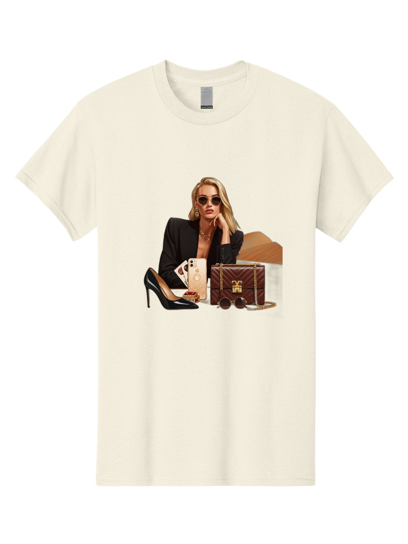 Woman-With-Luxury-Accessories Men'S Graphic Tee, 100% Cotton, Comfortable Casual Summer Wear, Machine Washable, Vintage Camera, Old Camera, Antique Camera, Black Camera, Classic Photography, Photography Equipment, Nostalgic Device, Bah395 11