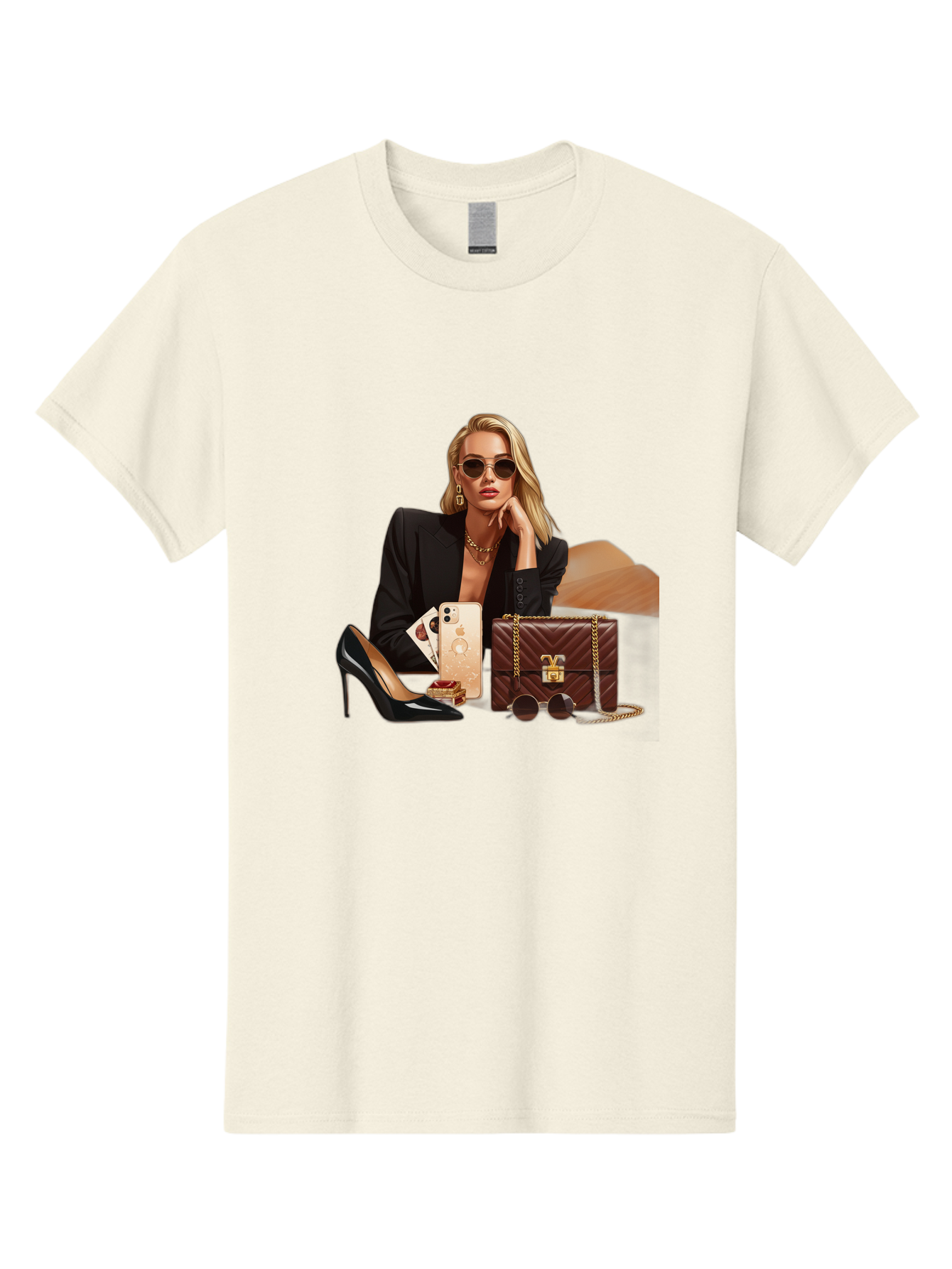 Woman-With-Luxury-Accessories Men'S Graphic Tee, 100% Cotton, Comfortable Casual Summer Wear, Machine Washable, Vintage Camera, Old Camera, Antique Camera, Black Camera, Classic Photography, Photography Equipment, Nostalgic Device, Bah395 4