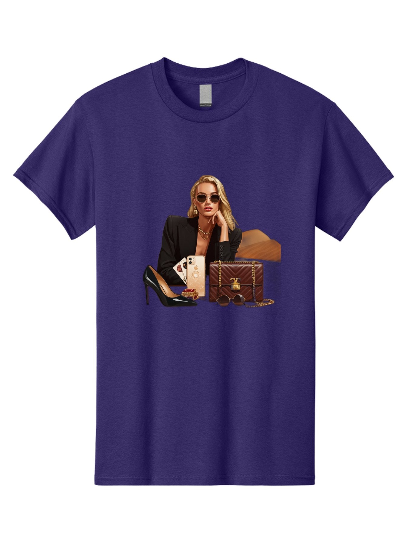 Woman-With-Luxury-Accessories Men'S Graphic Tee, 100% Cotton, Comfortable Casual Summer Wear, Machine Washable, Vintage Camera, Old Camera, Antique Camera, Black Camera, Classic Photography, Photography Equipment, Nostalgic Device, Bah395 7