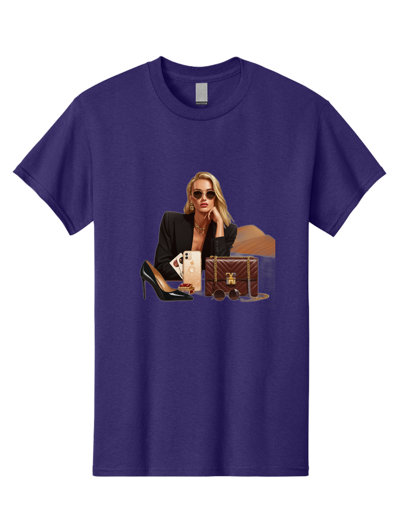 Woman-With-Luxury-Accessories Men'S Graphic Tee, 100% Cotton, Comfortable Casual Summer Wear, Machine Washable, Vintage Camera, Old Camera, Antique Camera, Black Camera, Classic Photography, Photography Equipment, Nostalgic Device, Bah395 13