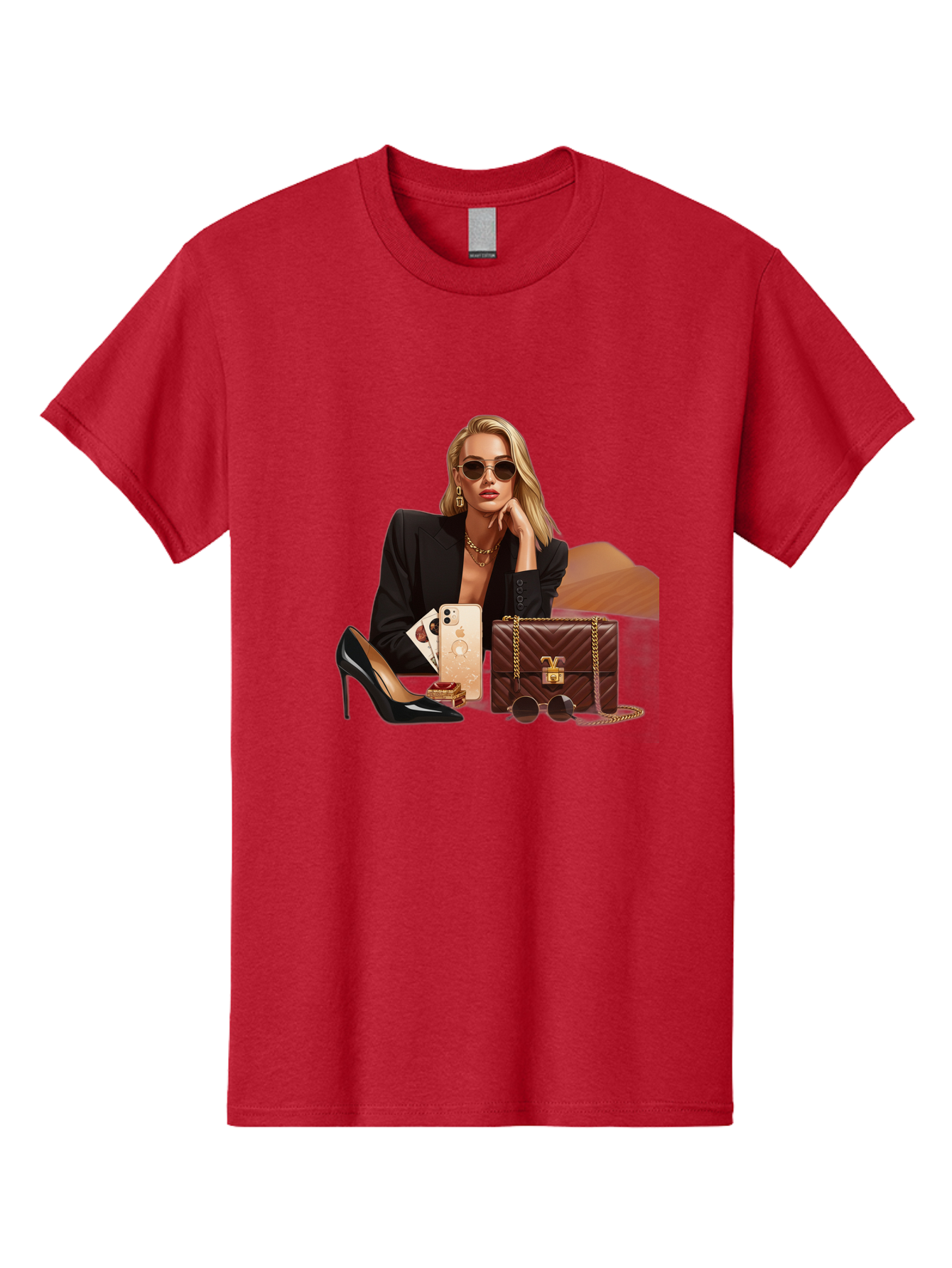 Woman-With-Luxury-Accessories Men'S Graphic Tee, 100% Cotton, Comfortable Casual Summer Wear, Machine Washable, Vintage Camera, Old Camera, Antique Camera, Black Camera, Classic Photography, Photography Equipment, Nostalgic Device, Bah395 11