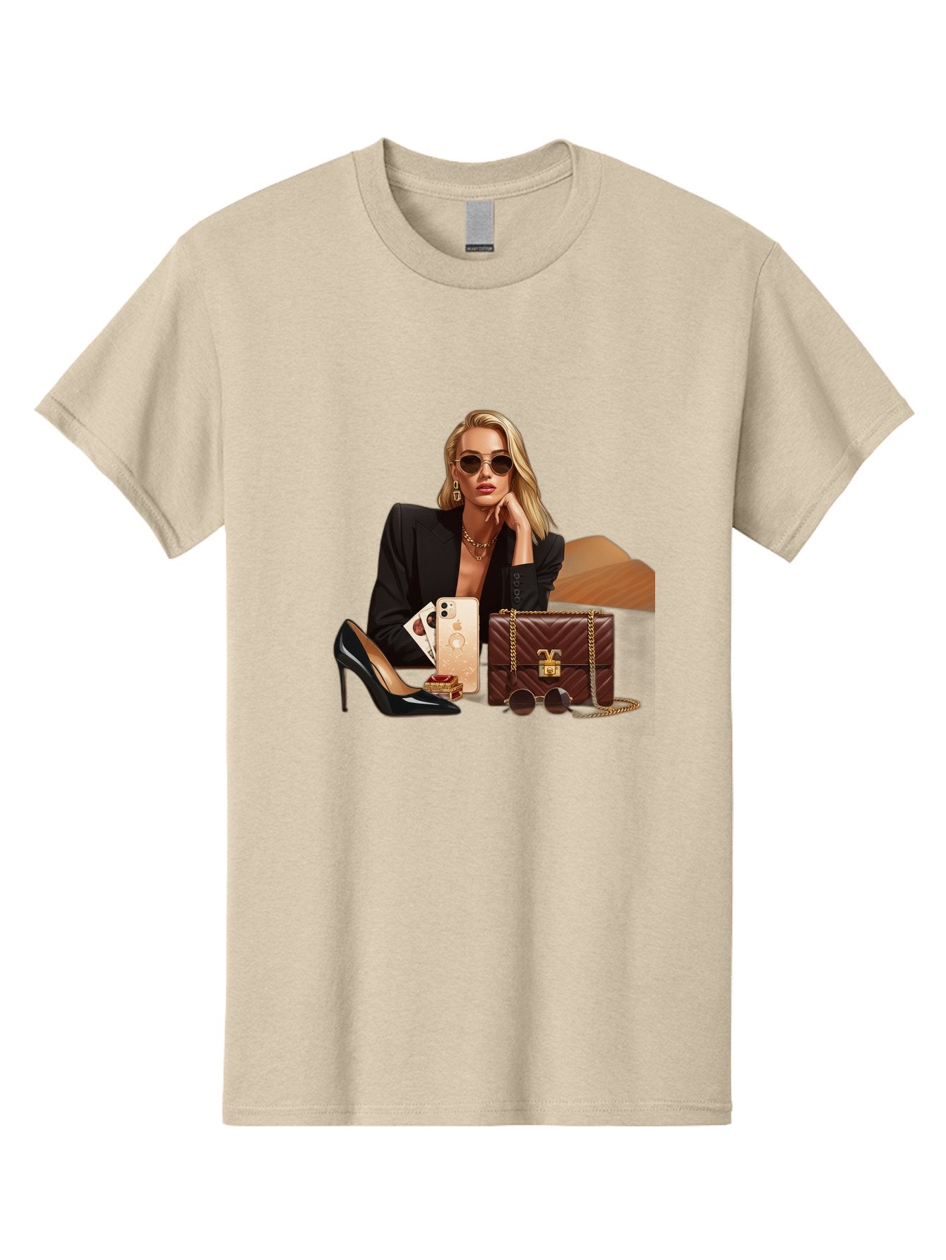 Woman-With-Luxury-Accessories Men'S Graphic Tee, 100% Cotton, Comfortable Casual Summer Wear, Machine Washable, Vintage Camera, Old Camera, Antique Camera, Black Camera, Classic Photography, Photography Equipment, Nostalgic Device, Bah395 9