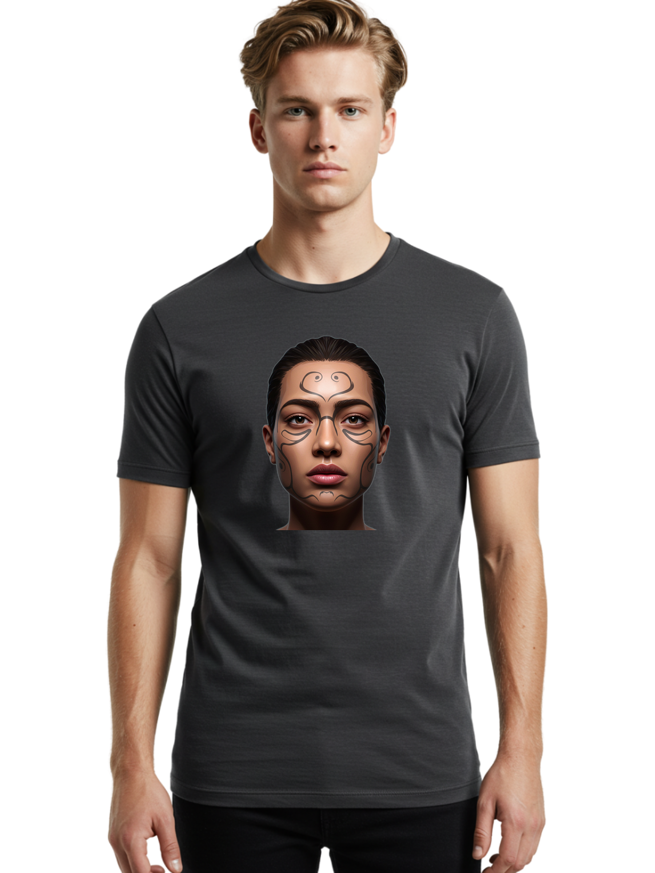 Woman-With-Tribal-Face-Paint Men'S Graphic Tee, 100% Cotton, Comfortable Casual Summer Wear, Machine Washable, Vintage Camera, Old Camera, Antique Camera, Black Camera, Classic Photography, Photography Equipment, Nostalgic Device, Film Camera, Bah396 26