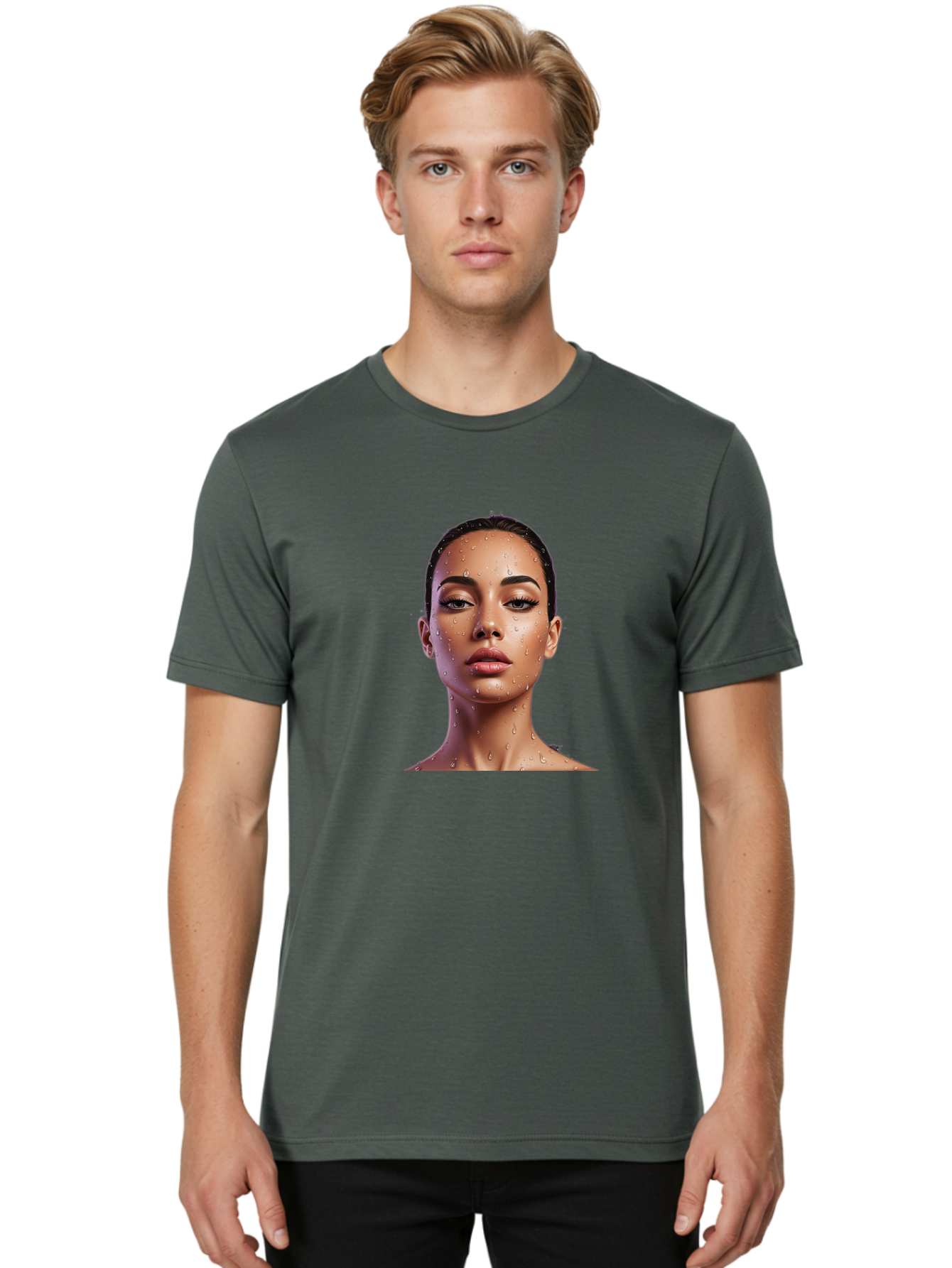 Woman-With-Water-Droplets Men'S Graphic Tee, 100% Cotton, Comfortable Casual Summer Wear, Machine Washable, Vintage Camera, Old Camera, Antique Camera, Black Camera, Classic Photography, Photography Equipment, Nostalgic Device, Film Camera, Bah397 19
