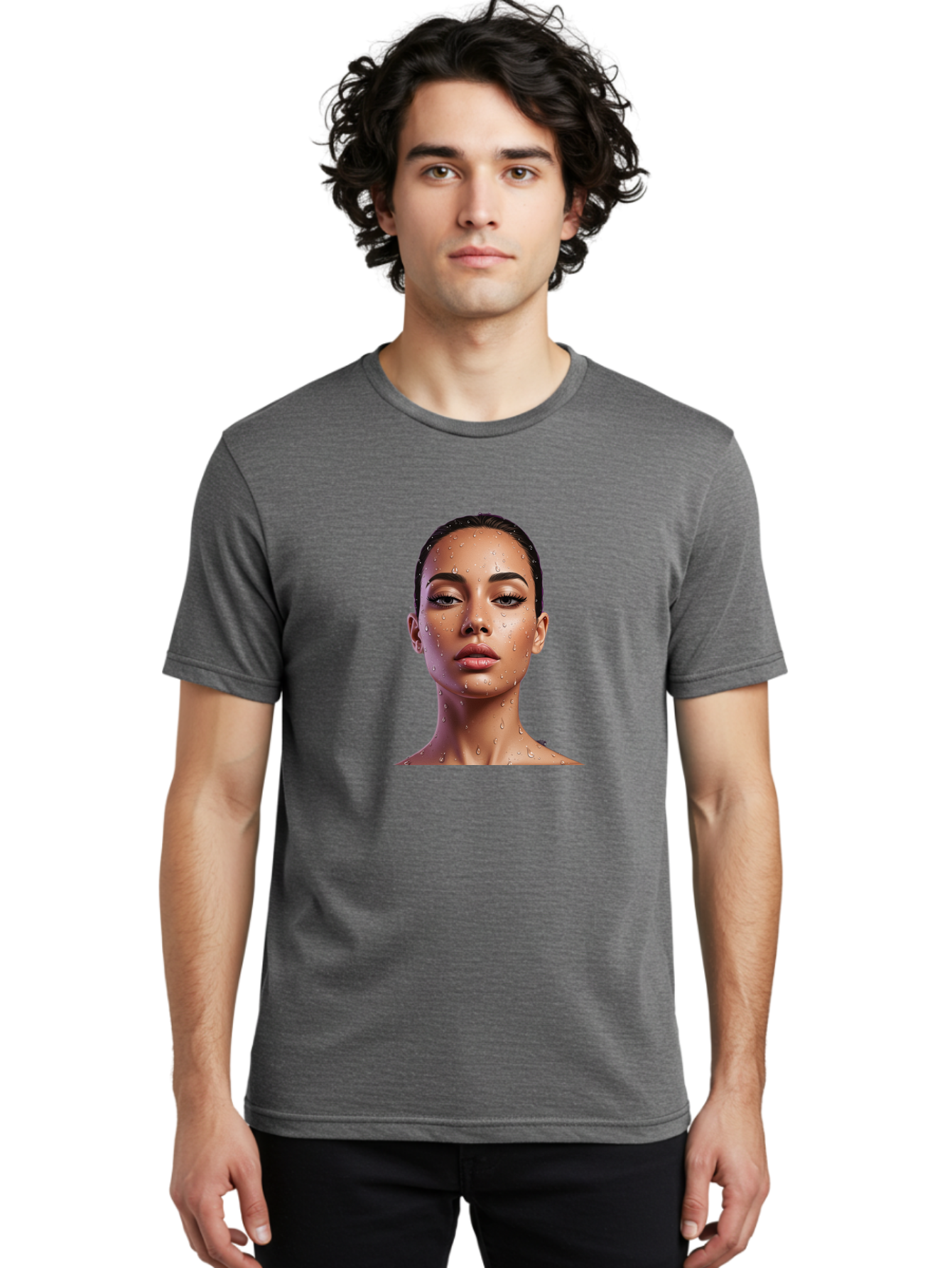 Woman-With-Water-Droplets Men'S Graphic Tee, 100% Cotton, Comfortable Casual Summer Wear, Machine Washable, Vintage Camera, Old Camera, Antique Camera, Black Camera, Classic Photography, Photography Equipment, Nostalgic Device, Film Camera, Bah397 16