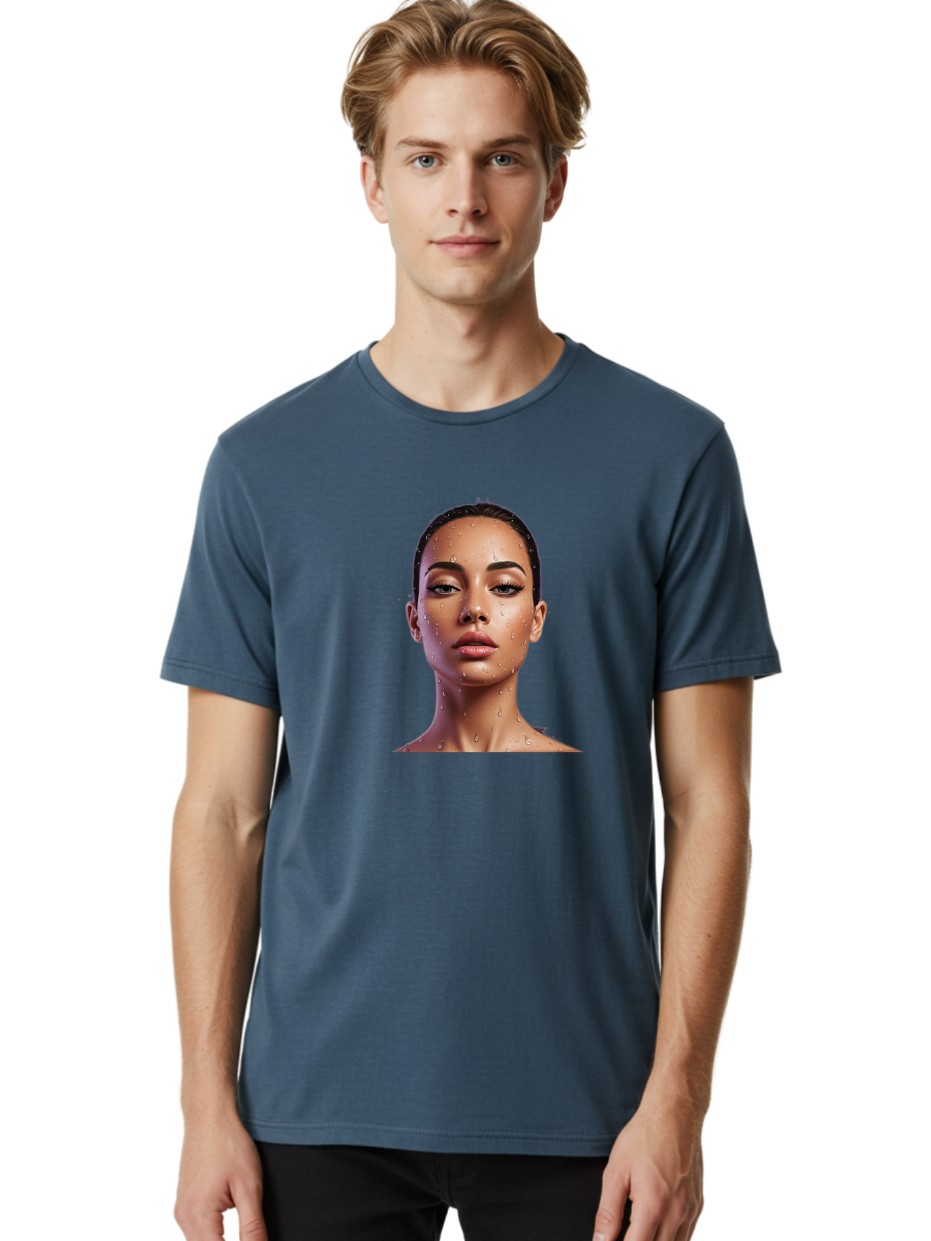 Woman-With-Water-Droplets Men'S Graphic Tee, 100% Cotton, Comfortable Casual Summer Wear, Machine Washable, Vintage Camera, Old Camera, Antique Camera, Black Camera, Classic Photography, Photography Equipment, Nostalgic Device, Film Camera, Bah397 26