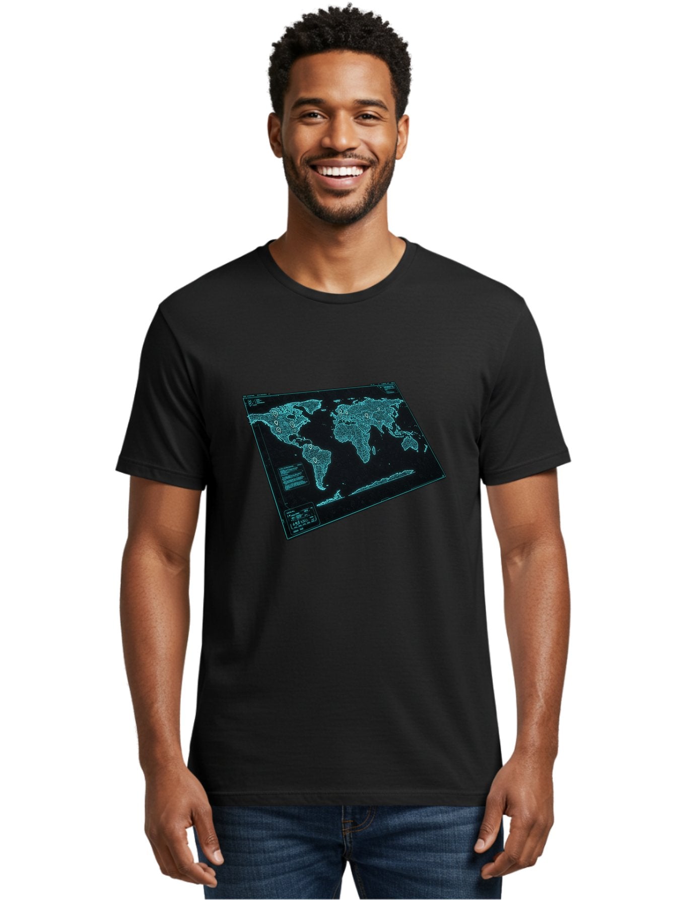 World-Map-1 Men'S Graphic Tee, 100% Cotton, Comfortable Casual Summer Wear, Machine Washable, Vintage Camera, Old Camera, Antique Camera, Black Camera, Classic Photography, Photography Equipment, Nostalgic Device, Film Camera, Camera Art Bah402 20
