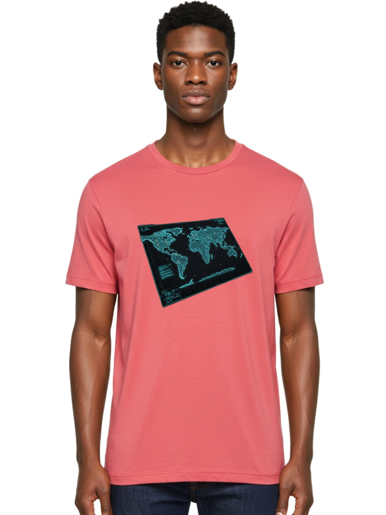 World-Map-1 Men'S Graphic Tee, 100% Cotton, Comfortable Casual Summer Wear, Machine Washable, Vintage Camera, Old Camera, Antique Camera, Black Camera, Classic Photography, Photography Equipment, Nostalgic Device, Film Camera, Camera Art Bah402 29