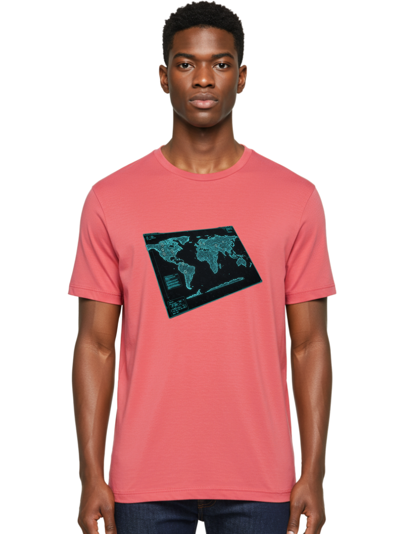 World-Map-1 Men'S Graphic Tee, 100% Cotton, Comfortable Casual Summer Wear, Machine Washable, Vintage Camera, Old Camera, Antique Camera, Black Camera, Classic Photography, Photography Equipment, Nostalgic Device, Film Camera, Camera Art Bah402 17