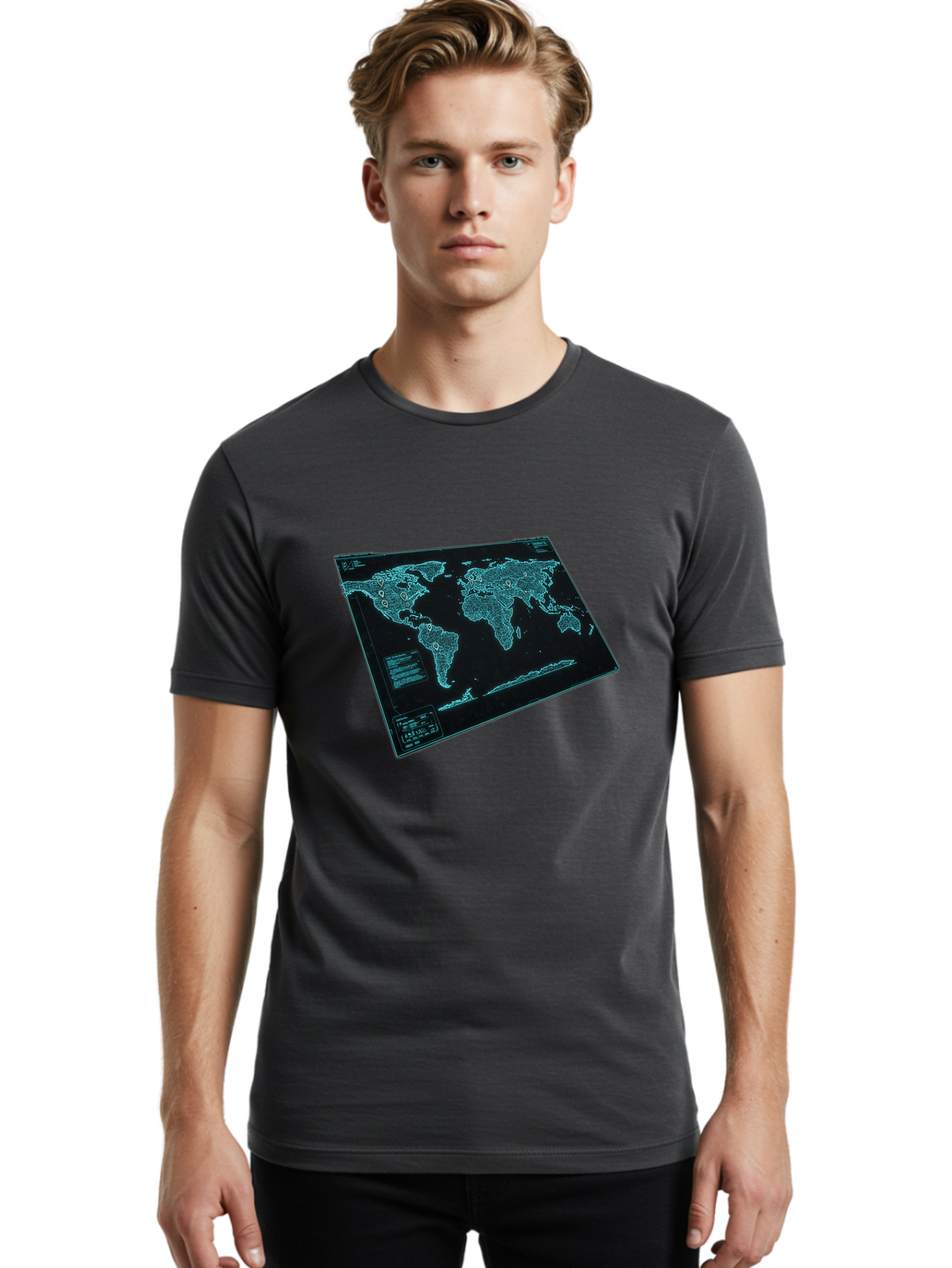 World-Map-1 Men'S Graphic Tee, 100% Cotton, Comfortable Casual Summer Wear, Machine Washable, Vintage Camera, Old Camera, Antique Camera, Black Camera, Classic Photography, Photography Equipment, Nostalgic Device, Film Camera, Camera Art Bah402 28