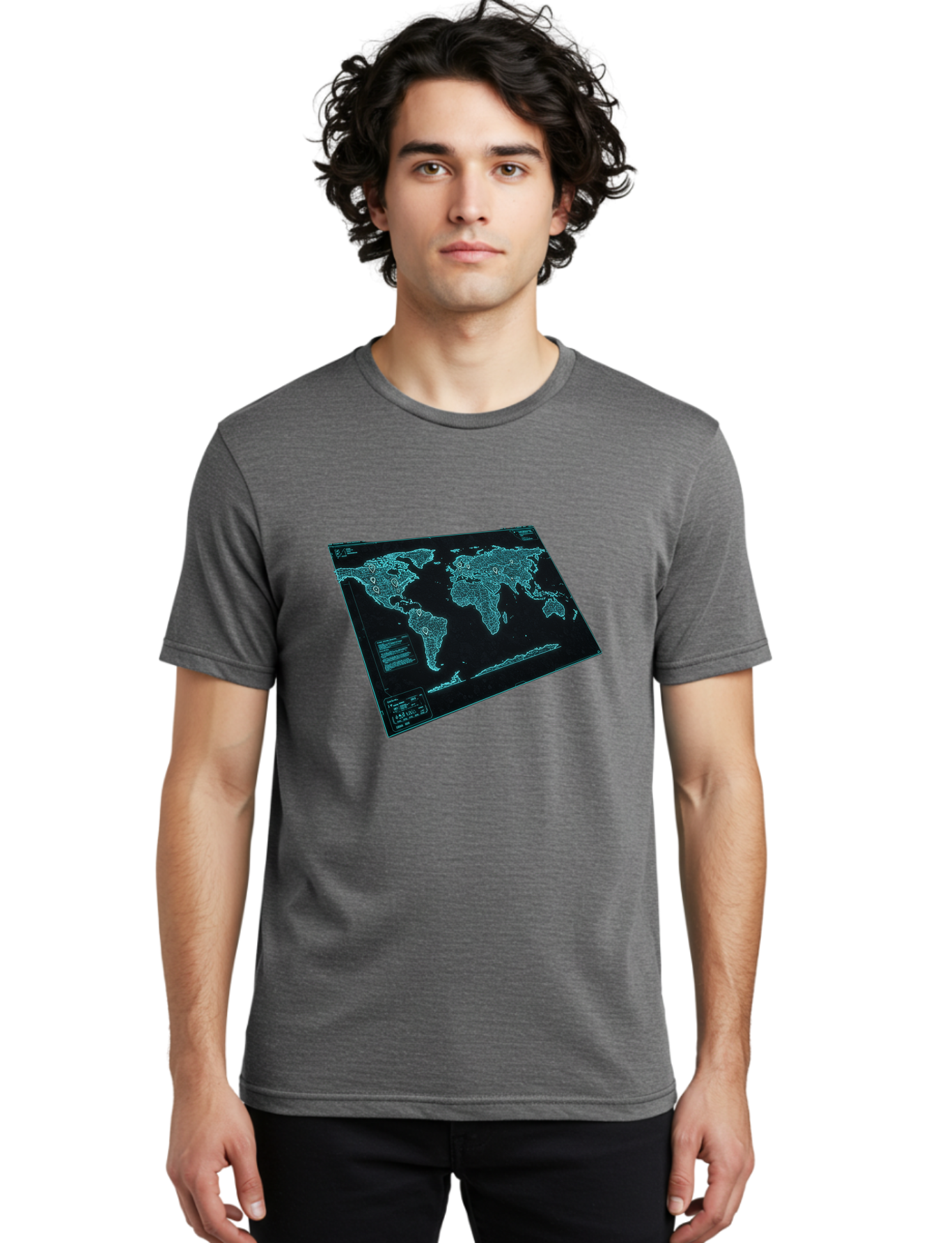 World-Map-1 Men'S Graphic Tee, 100% Cotton, Comfortable Casual Summer Wear, Machine Washable, Vintage Camera, Old Camera, Antique Camera, Black Camera, Classic Photography, Photography Equipment, Nostalgic Device, Film Camera, Camera Art Bah402 29