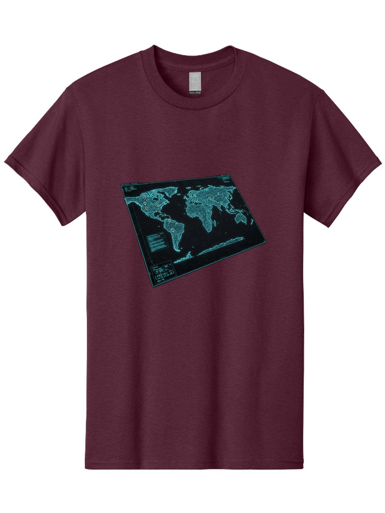 World-Map-1 Men'S Graphic Tee, 100% Cotton, Comfortable Casual Summer Wear, Machine Washable, Vintage Camera, Old Camera, Antique Camera, Black Camera, Classic Photography, Photography Equipment, Nostalgic Device, Film Camera, Camera Art Bah402 4