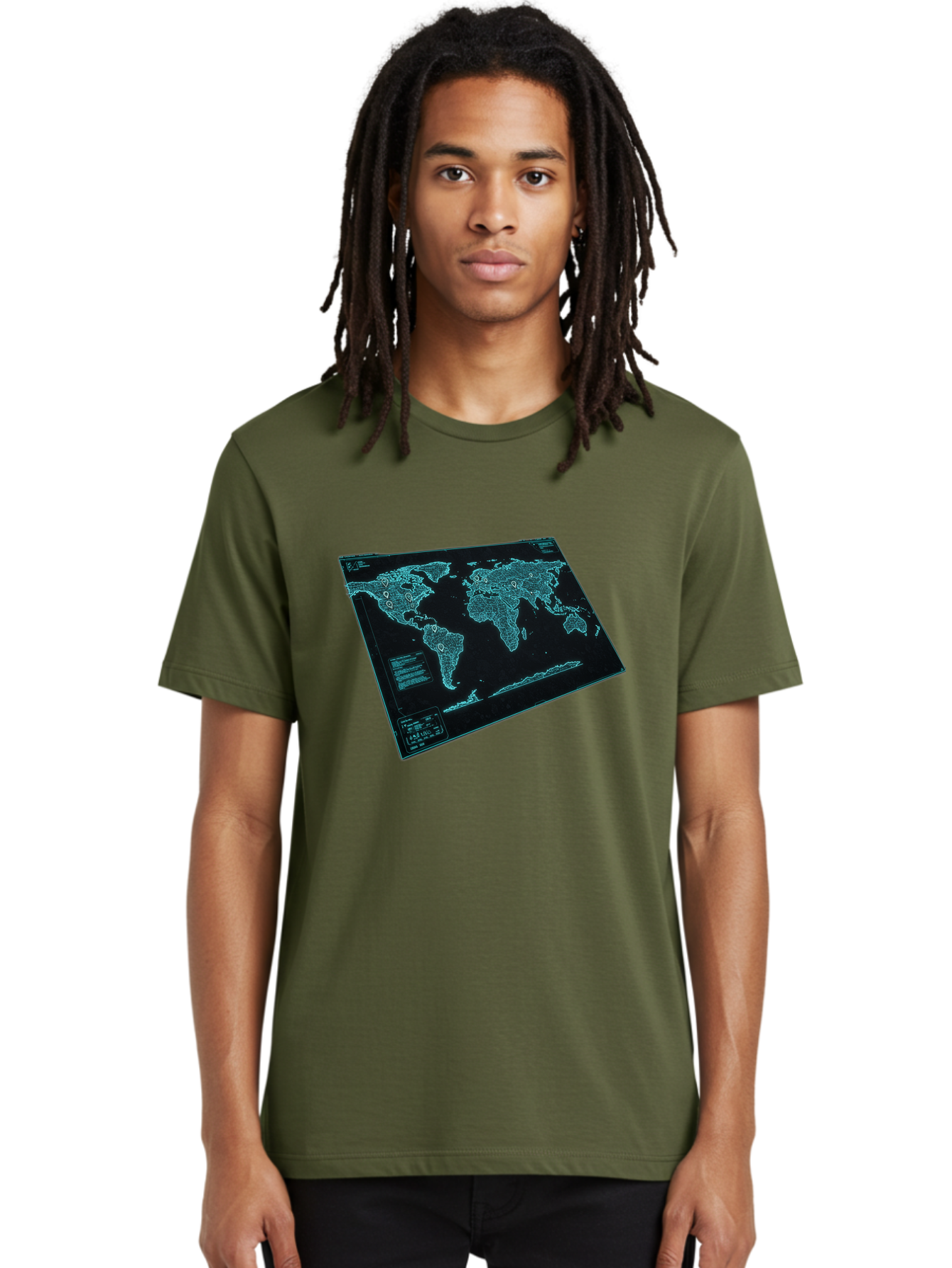 World-Map-1 Men'S Graphic Tee, 100% Cotton, Comfortable Casual Summer Wear, Machine Washable, Vintage Camera, Old Camera, Antique Camera, Black Camera, Classic Photography, Photography Equipment, Nostalgic Device, Film Camera, Camera Art Bah402 25