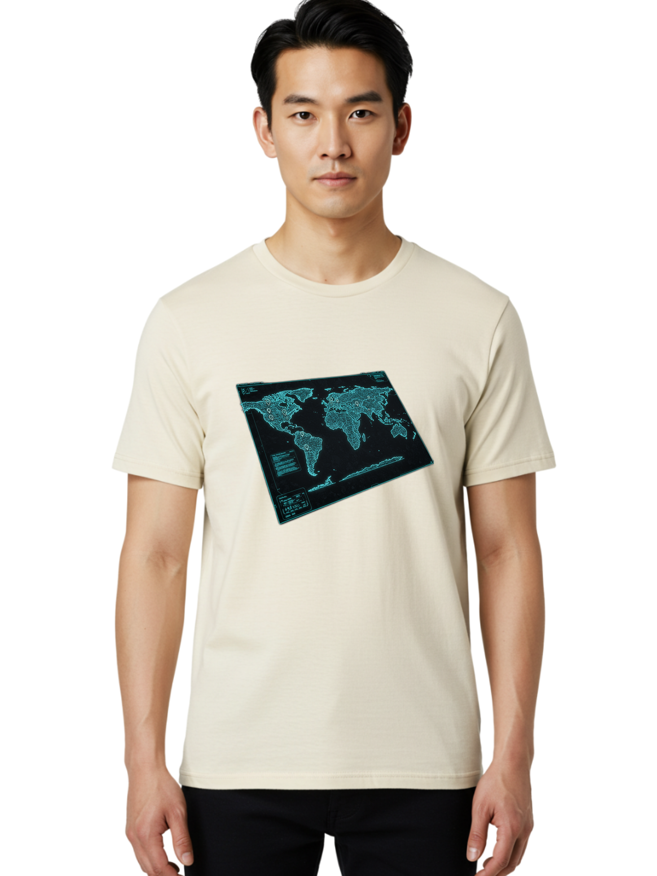 World-Map-1 Men'S Graphic Tee, 100% Cotton, Comfortable Casual Summer Wear, Machine Washable, Vintage Camera, Old Camera, Antique Camera, Black Camera, Classic Photography, Photography Equipment, Nostalgic Device, Film Camera, Camera Art Bah402 26
