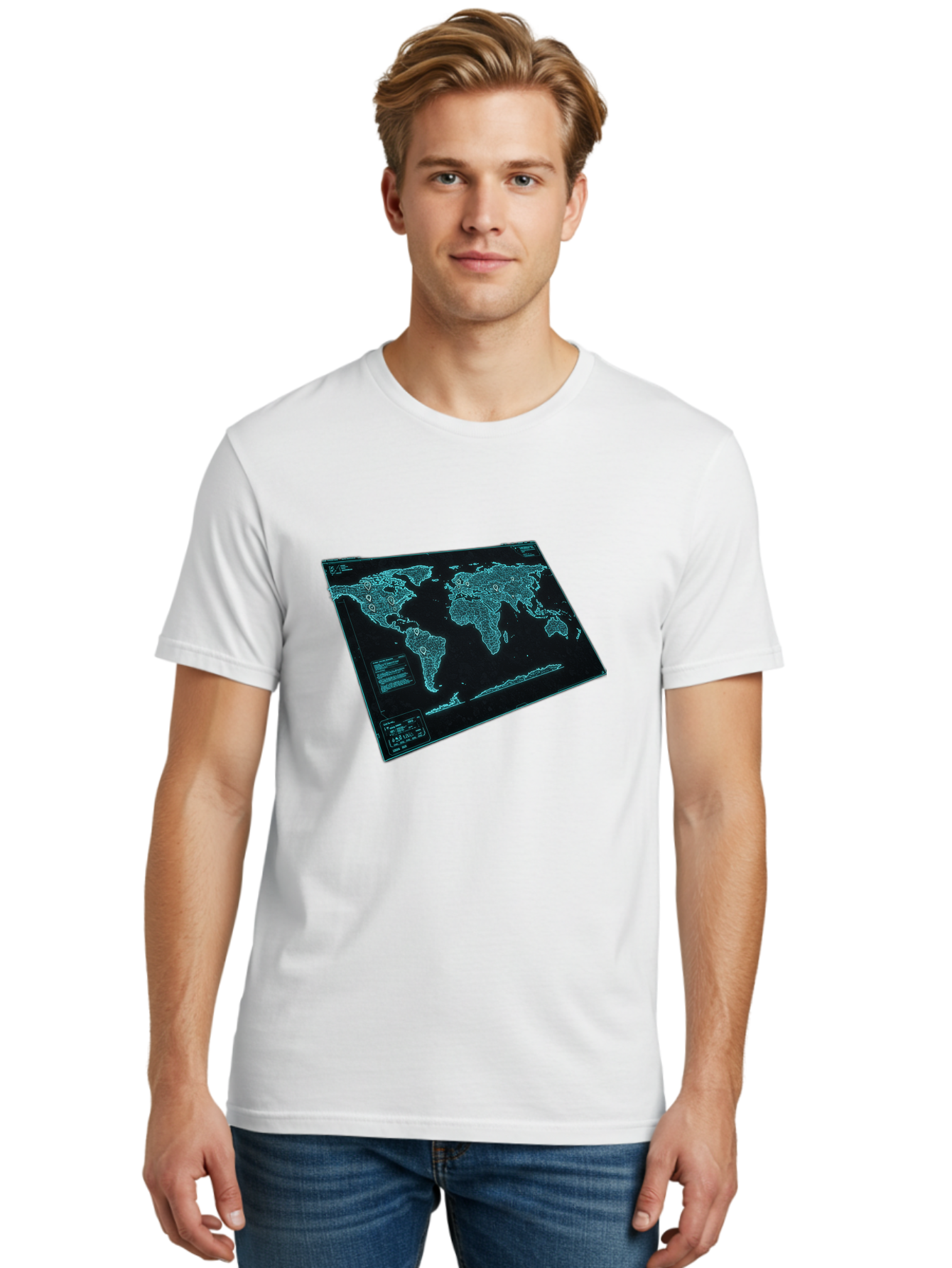 World-Map-1 Men'S Graphic Tee, 100% Cotton, Comfortable Casual Summer Wear, Machine Washable, Vintage Camera, Old Camera, Antique Camera, Black Camera, Classic Photography, Photography Equipment, Nostalgic Device, Film Camera, Camera Art Bah402 20