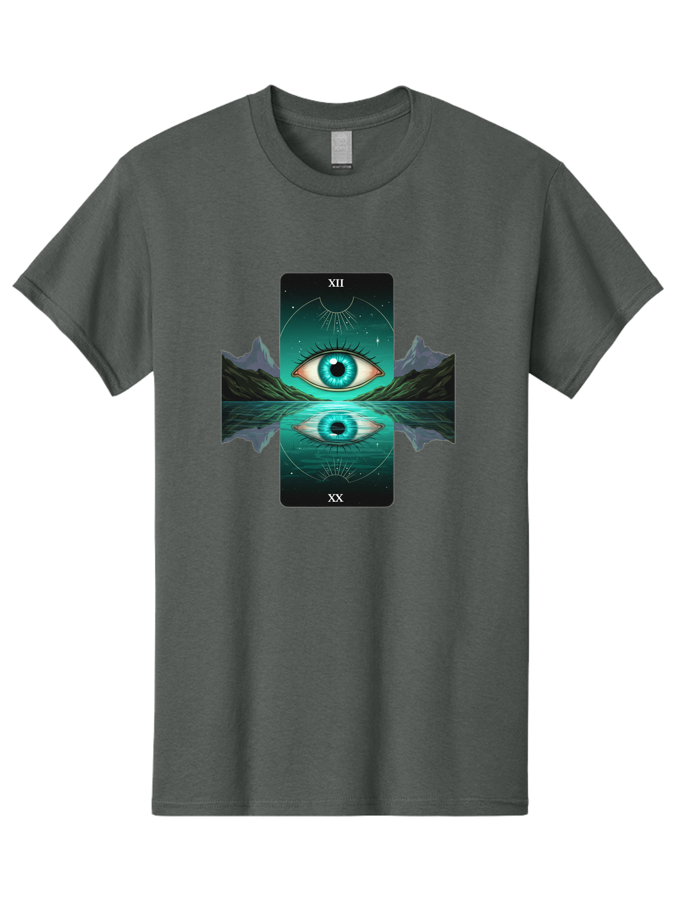 Xii-The-Moon-Tarot-Card Men'S Graphic Tee, 100% Cotton, Comfortable Casual Summer Wear, Machine Washable, Vintage Camera, Old Camera, Antique Camera, Black Camera, Classic Photography, Photography Equipment, Nostalgic Device, Film Camera, Bah407 10