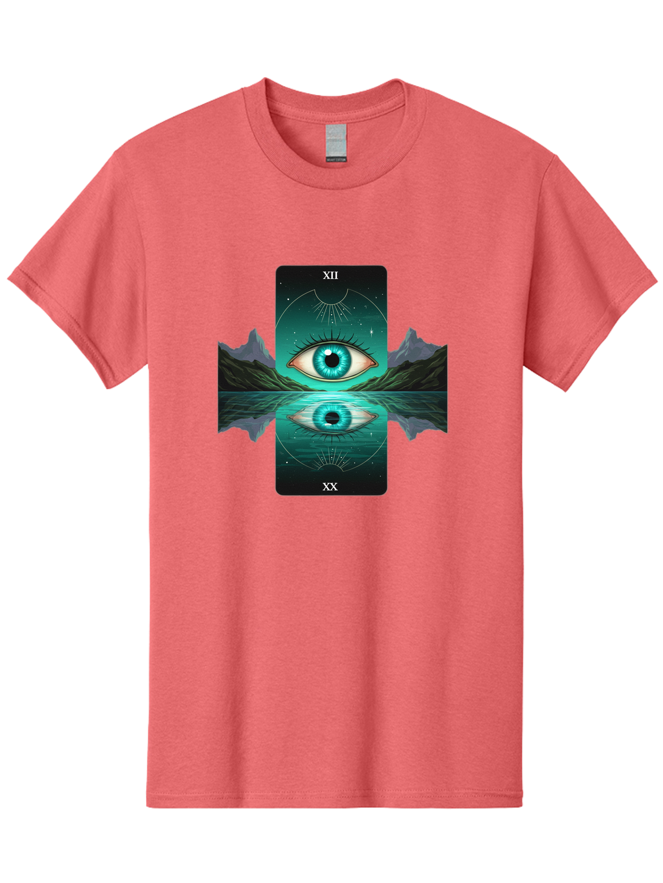 Xii-The-Moon-Tarot-Card Men'S Graphic Tee, 100% Cotton, Comfortable Casual Summer Wear, Machine Washable, Vintage Camera, Old Camera, Antique Camera, Black Camera, Classic Photography, Photography Equipment, Nostalgic Device, Film Camera, Bah407 7