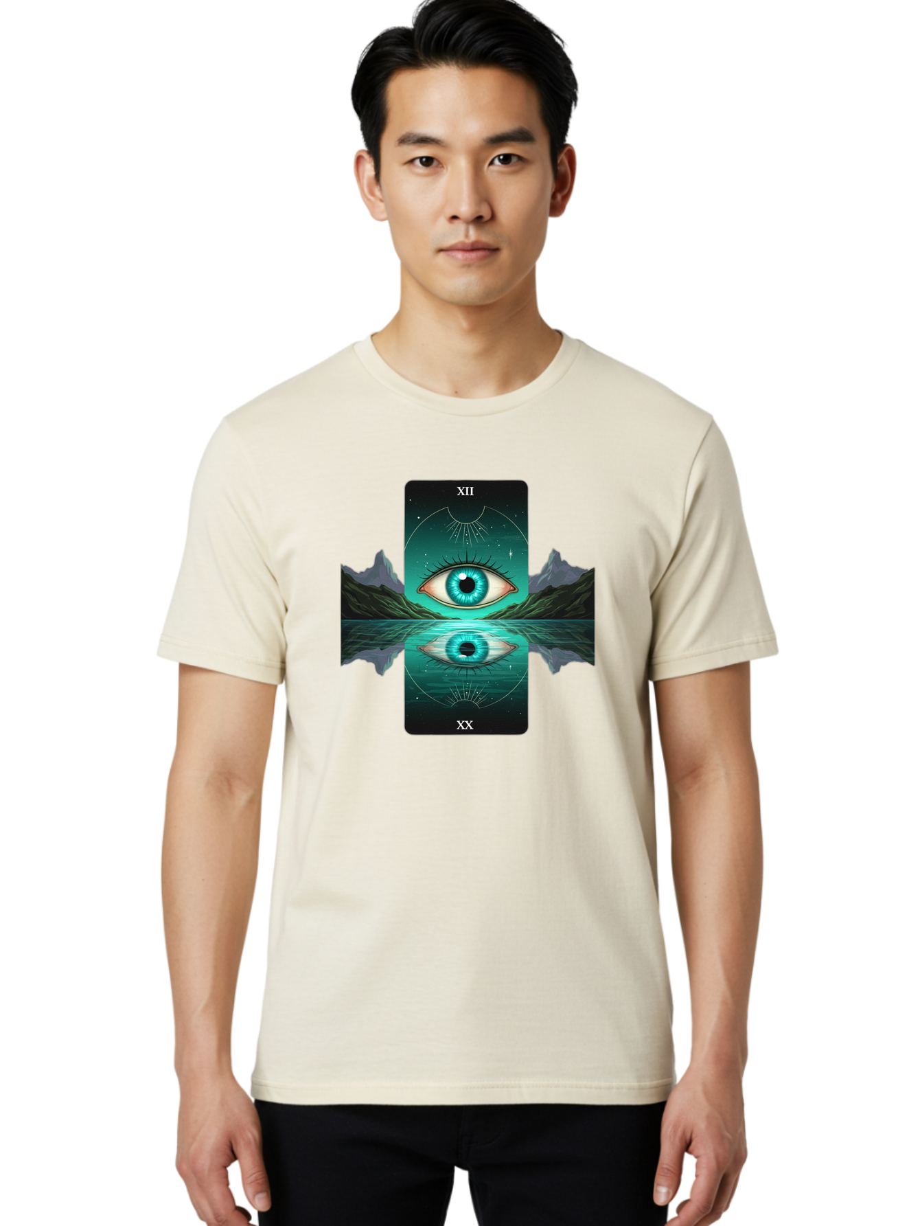 Xii-The-Moon-Tarot-Card Men'S Graphic Tee, 100% Cotton, Comfortable Casual Summer Wear, Machine Washable, Vintage Camera, Old Camera, Antique Camera, Black Camera, Classic Photography, Photography Equipment, Nostalgic Device, Film Camera, Bah407 19