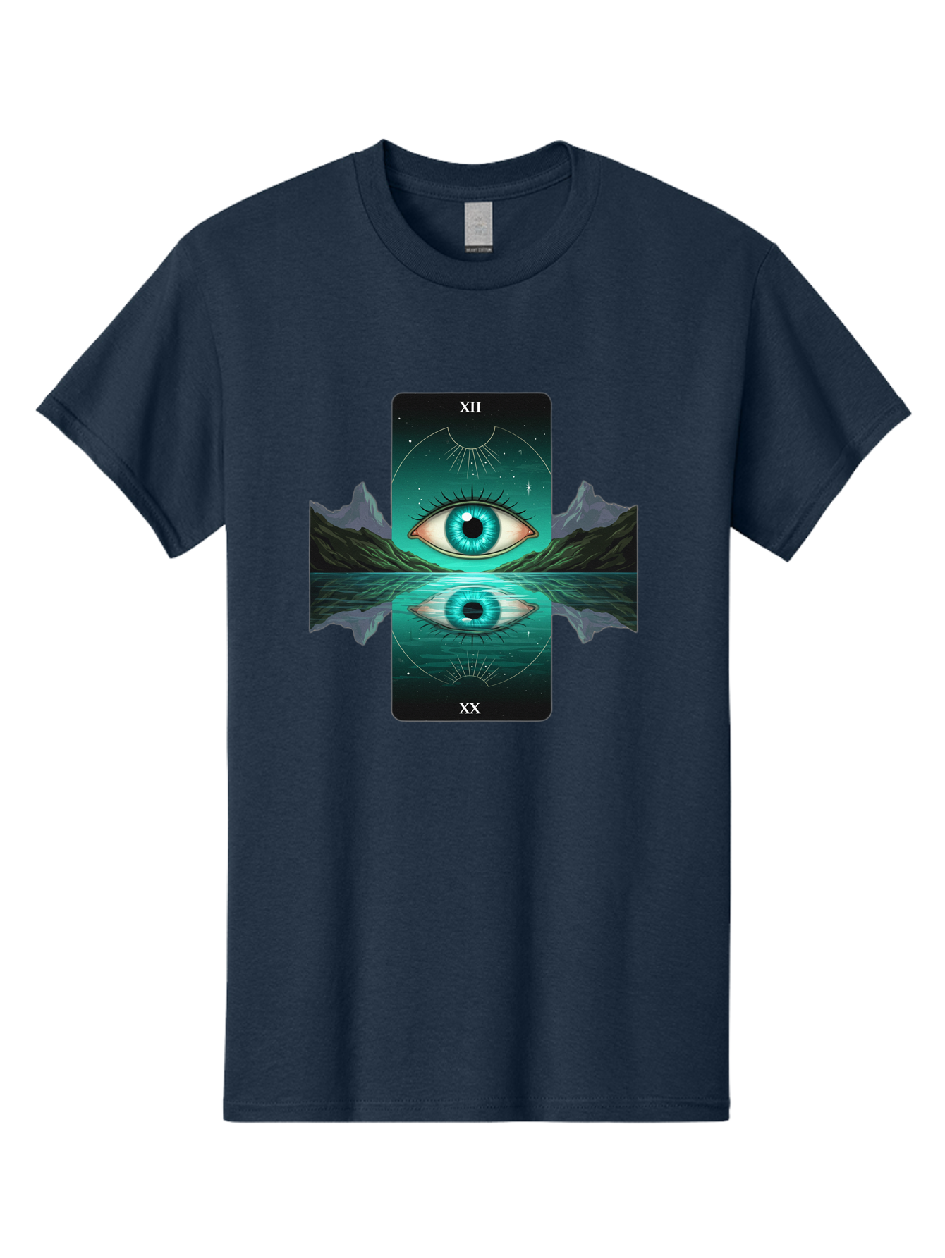 Xii-The-Moon-Tarot-Card Men'S Graphic Tee, 100% Cotton, Comfortable Casual Summer Wear, Machine Washable, Vintage Camera, Old Camera, Antique Camera, Black Camera, Classic Photography, Photography Equipment, Nostalgic Device, Film Camera, Bah407