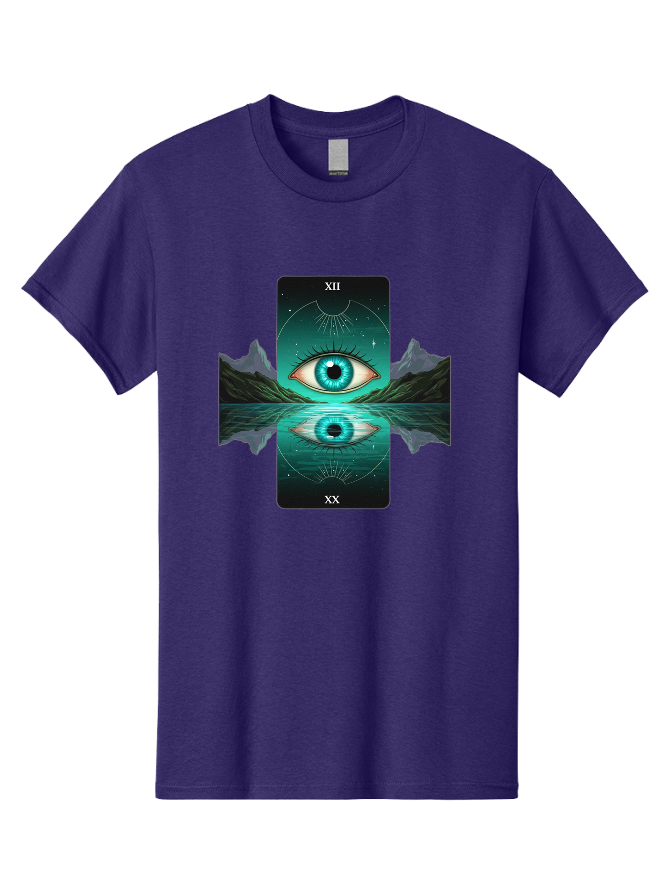 Xii-The-Moon-Tarot-Card Men'S Graphic Tee, 100% Cotton, Comfortable Casual Summer Wear, Machine Washable, Vintage Camera, Old Camera, Antique Camera, Black Camera, Classic Photography, Photography Equipment, Nostalgic Device, Film Camera, Bah407