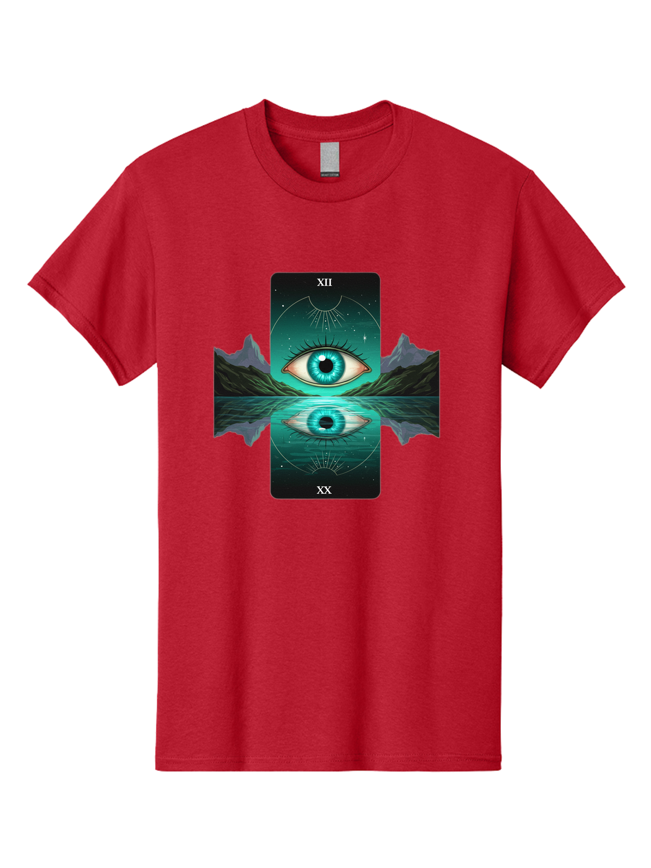 Xii-The-Moon-Tarot-Card Men'S Graphic Tee, 100% Cotton, Comfortable Casual Summer Wear, Machine Washable, Vintage Camera, Old Camera, Antique Camera, Black Camera, Classic Photography, Photography Equipment, Nostalgic Device, Film Camera, Bah407 15
