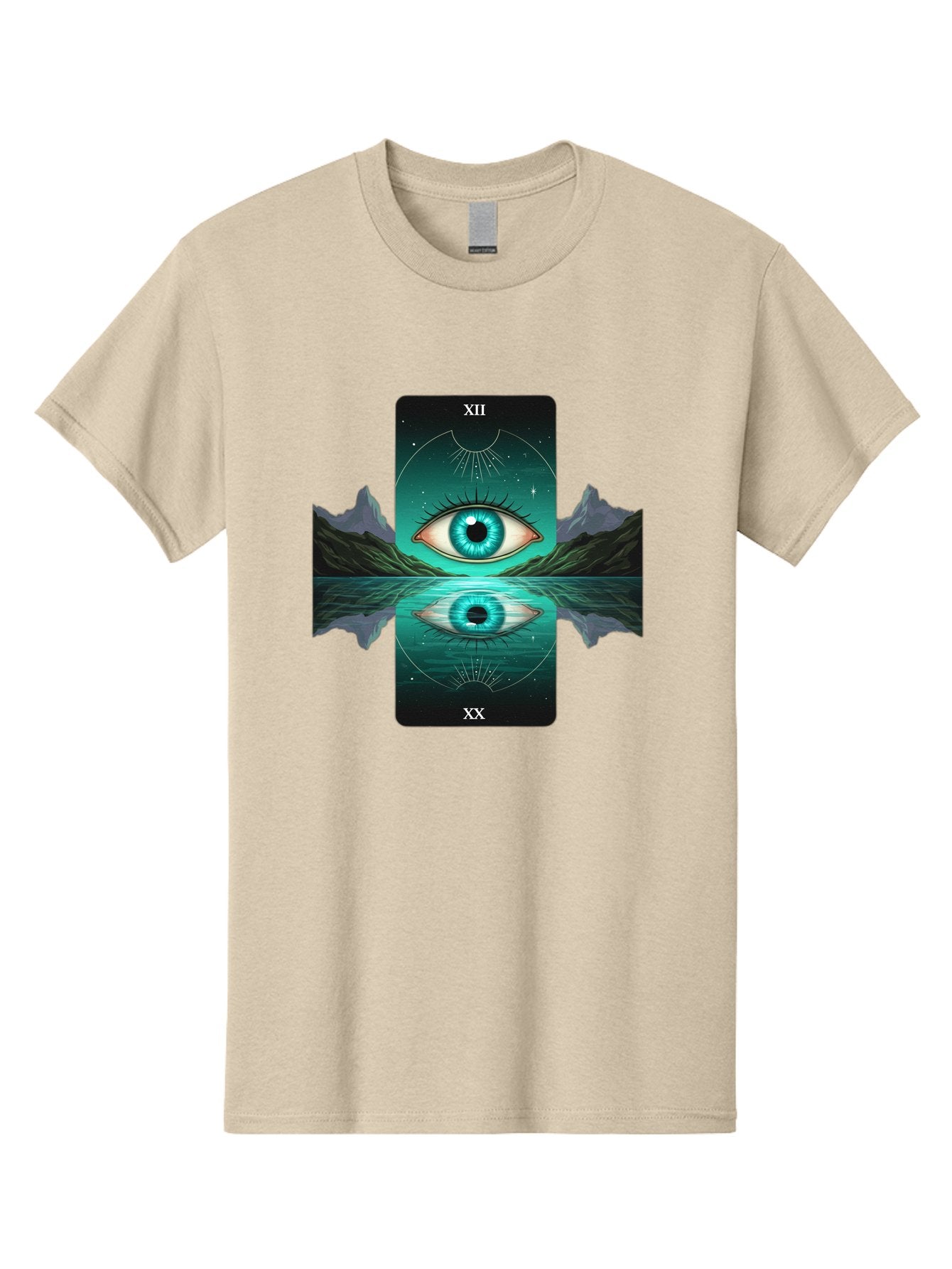 Xii-The-Moon-Tarot-Card Men'S Graphic Tee, 100% Cotton, Comfortable Casual Summer Wear, Machine Washable, Vintage Camera, Old Camera, Antique Camera, Black Camera, Classic Photography, Photography Equipment, Nostalgic Device, Film Camera, Bah407 3