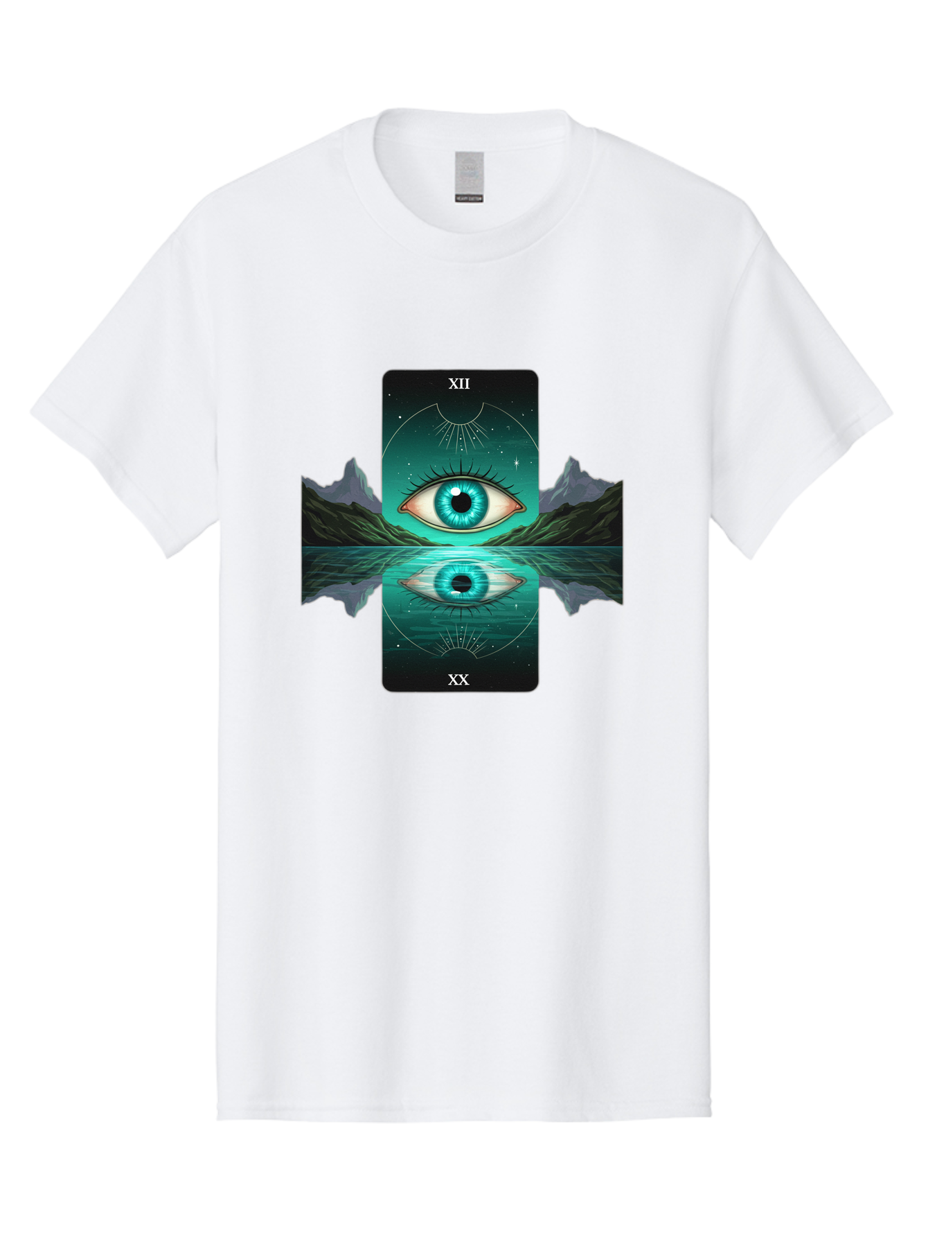 Xii-The-Moon-Tarot-Card Men'S Graphic Tee, 100% Cotton, Comfortable Casual Summer Wear, Machine Washable, Vintage Camera, Old Camera, Antique Camera, Black Camera, Classic Photography, Photography Equipment, Nostalgic Device, Film Camera, Bah407 3