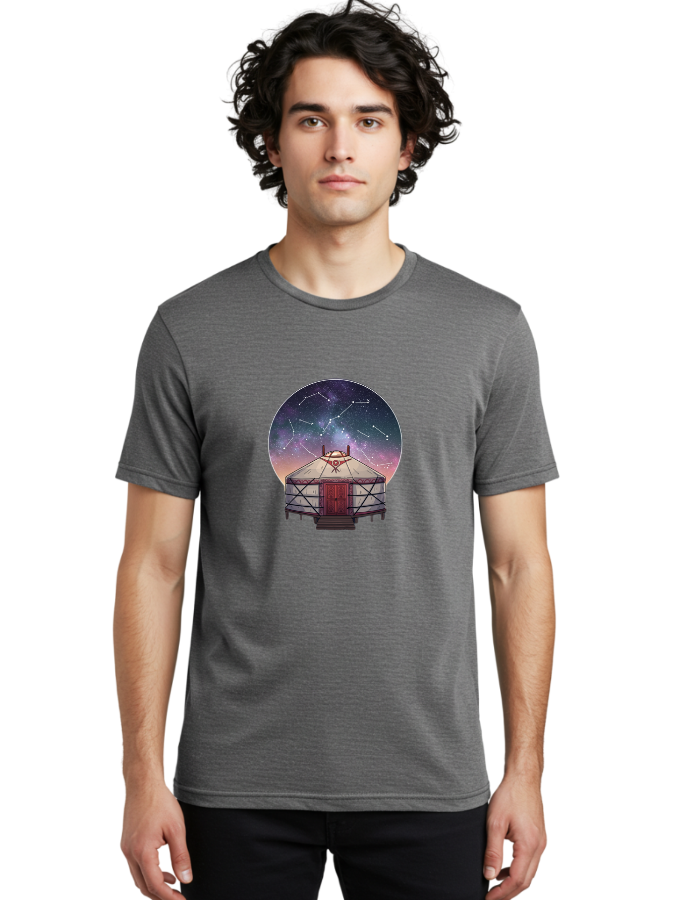 Yurt-Under-Constellations Men'S Graphic Tee, 100% Cotton, Comfortable Casual Summer Wear, Machine Washable, Vintage Camera, Old Camera, Antique Camera, Black Camera, Classic Photography, Photography Equipment, Nostalgic Device, Film Camera, Bah411 28
