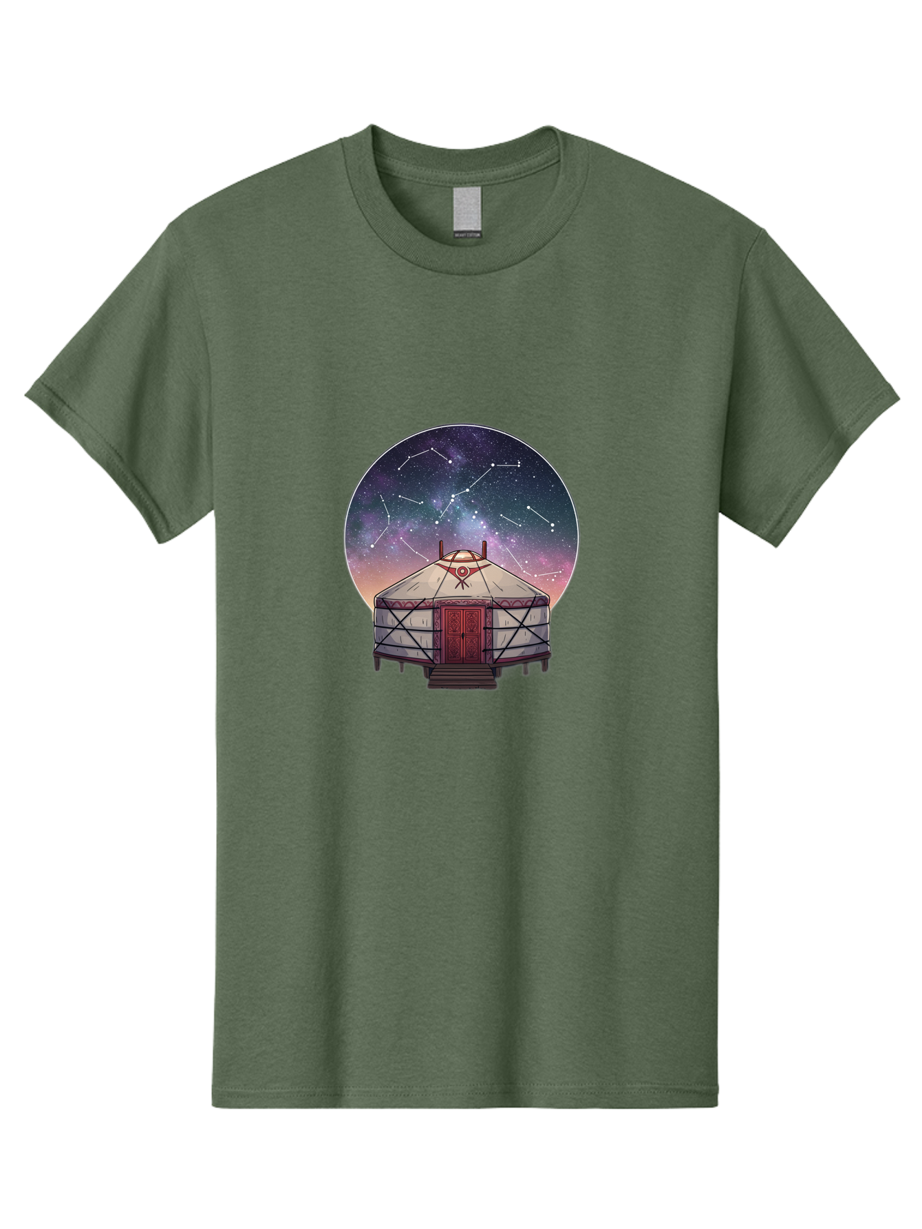 Yurt-Under-Constellations Men'S Graphic Tee, 100% Cotton, Comfortable Casual Summer Wear, Machine Washable, Vintage Camera, Old Camera, Antique Camera, Black Camera, Classic Photography, Photography Equipment, Nostalgic Device, Film Camera, Bah411