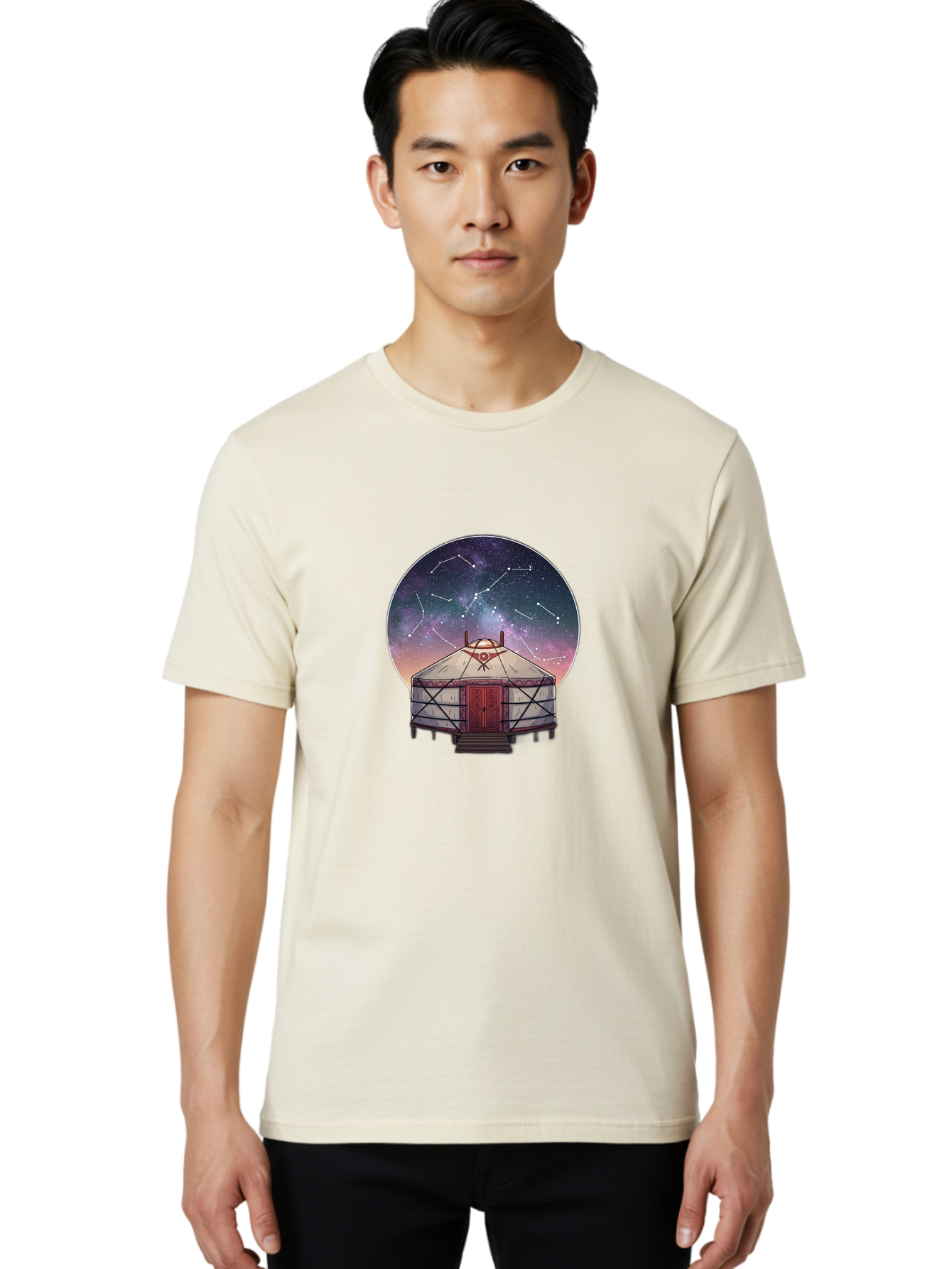 Yurt-Under-Constellations Men'S Graphic Tee, 100% Cotton, Comfortable Casual Summer Wear, Machine Washable, Vintage Camera, Old Camera, Antique Camera, Black Camera, Classic Photography, Photography Equipment, Nostalgic Device, Film Camera, Bah411 27