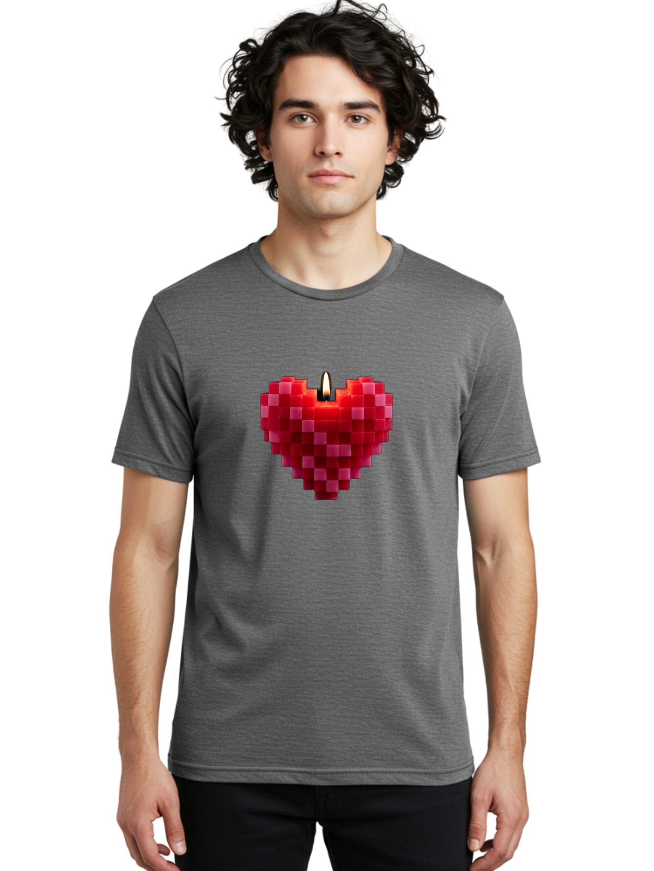 3D-Red-Heart-Candle Men'S Graphic Tee, 100% Cotton, Comfortable Casual Summer Wear, Machine Washable, Vintage Camera, Old Camera, Antique Camera, Black Camera, Classic Photography, Photography Equipment, Nostalgic Device, Film Camera, Bah419 16