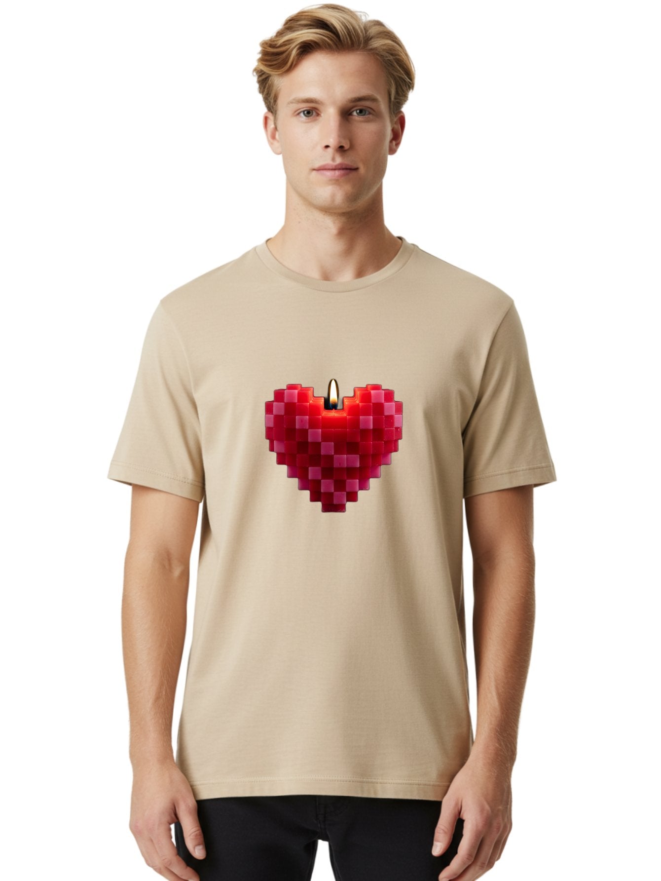 3D-Red-Heart-Candle Men'S Graphic Tee, 100% Cotton, Comfortable Casual Summer Wear, Machine Washable, Vintage Camera, Old Camera, Antique Camera, Black Camera, Classic Photography, Photography Equipment, Nostalgic Device, Film Camera, Bah419 29