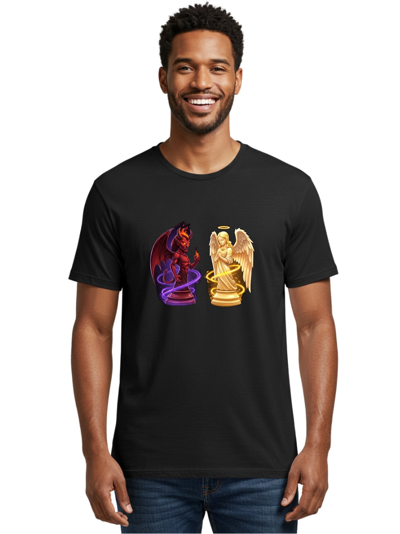 Angel-And-Demon Men'S Graphic Tee, 100% Cotton, Comfortable Casual Summer Wear, Machine Washable, Vintage Camera, Old Camera, Antique Camera, Black Camera, Classic Photography, Photography Equipment, Nostalgic Device, Film Camera, Camera Art Bah423 18