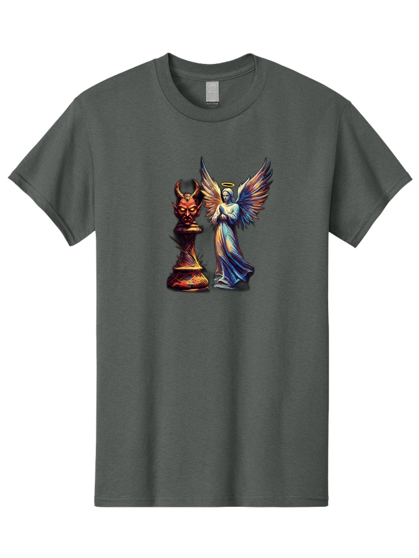 Angel-And-Devil-Chess-Pieces Men'S Graphic Tee, 100% Cotton, Comfortable Casual Summer Wear, Machine Washable, Vintage Camera, Old Camera, Antique Camera, Black Camera, Classic Photography, Photography Equipment, Nostalgic Device, Film Camera, Bah424 15
